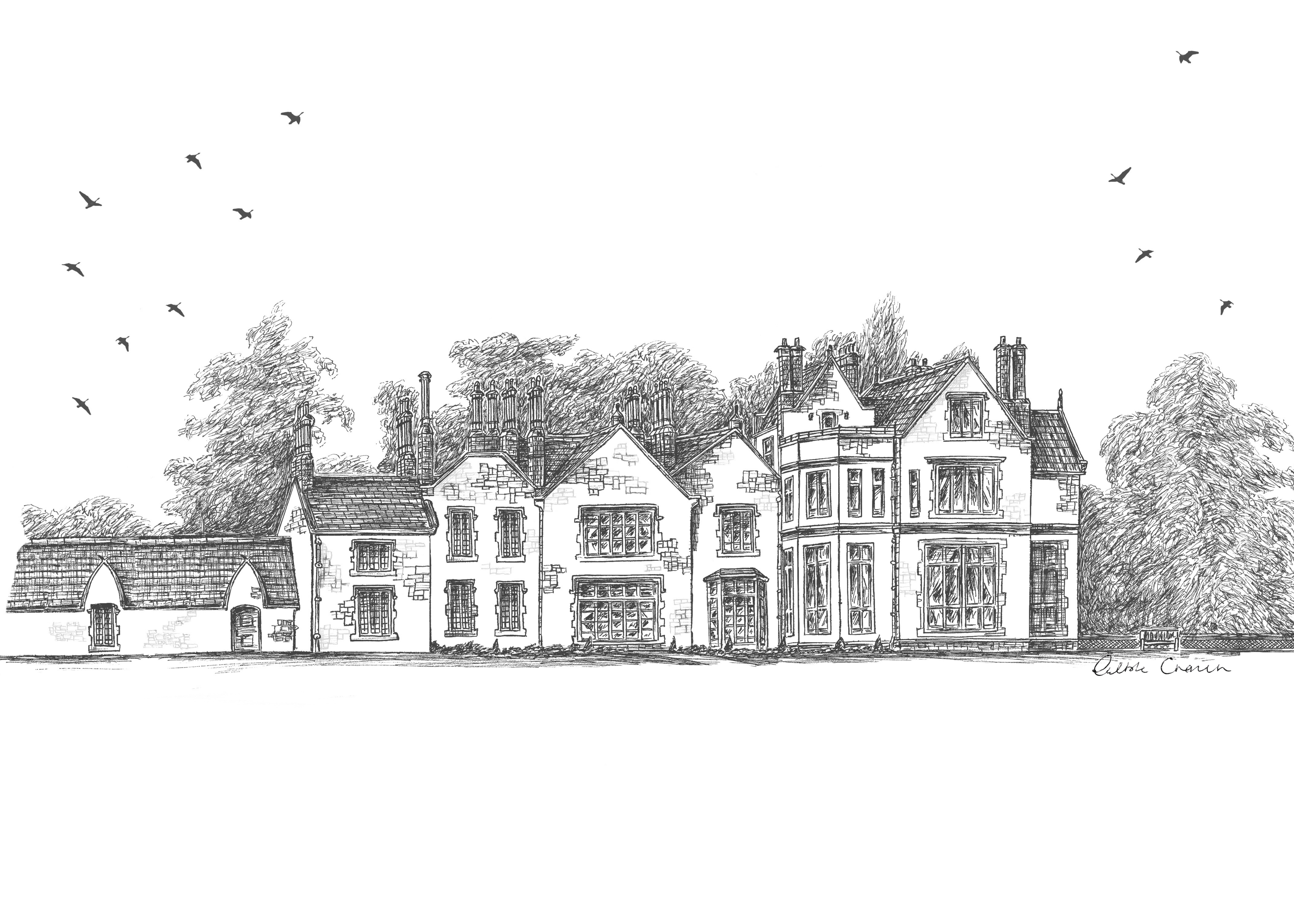 Lough Rynn Castle Ink Venue Print