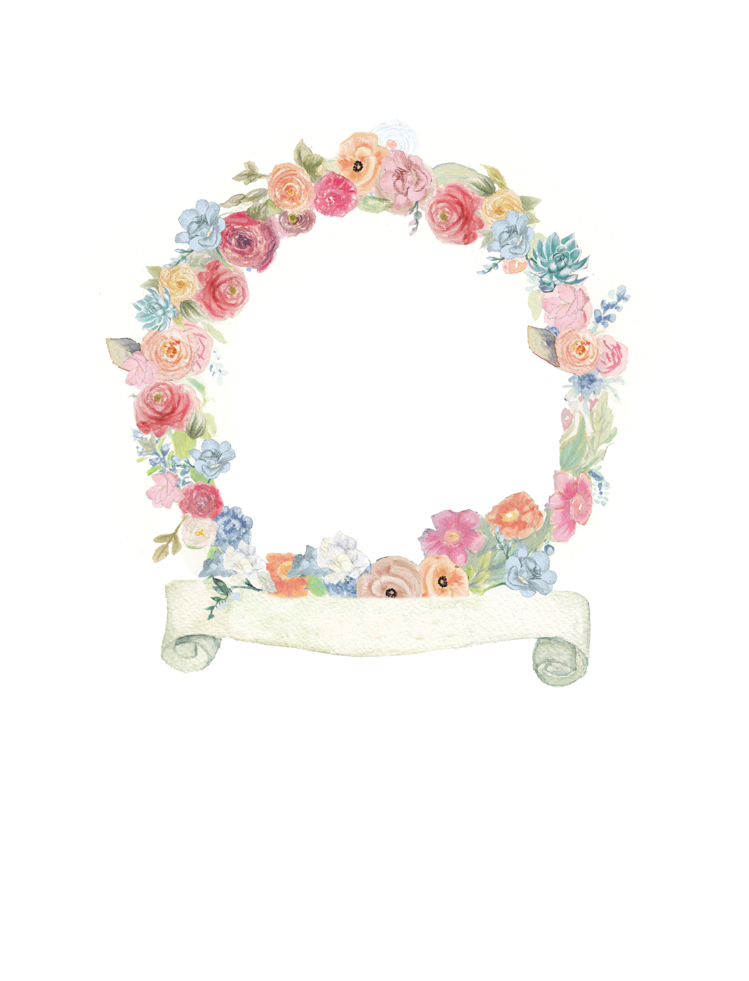 Floral Wreath Nursery Prints