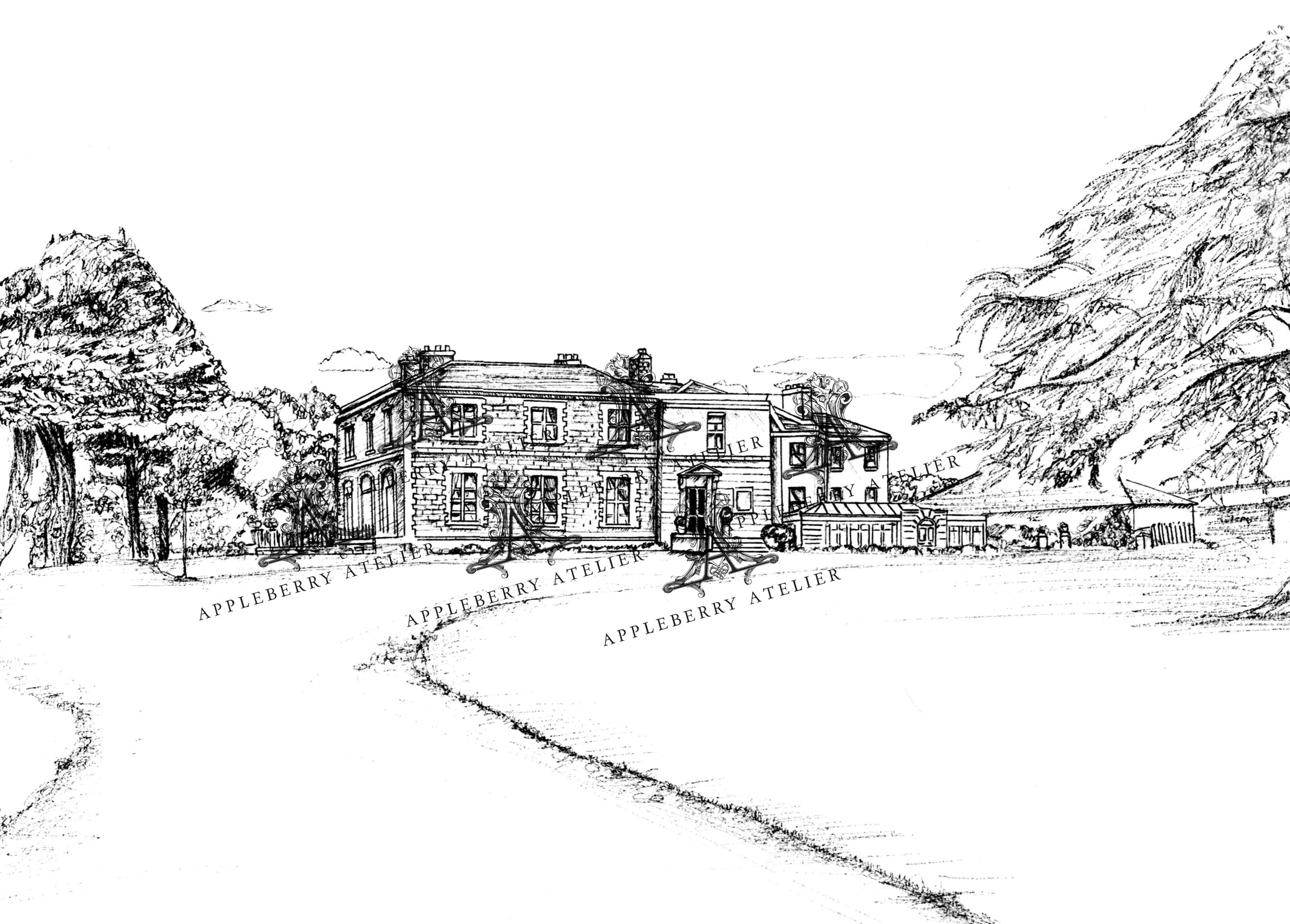 Tankardstown House Ink Venue Print