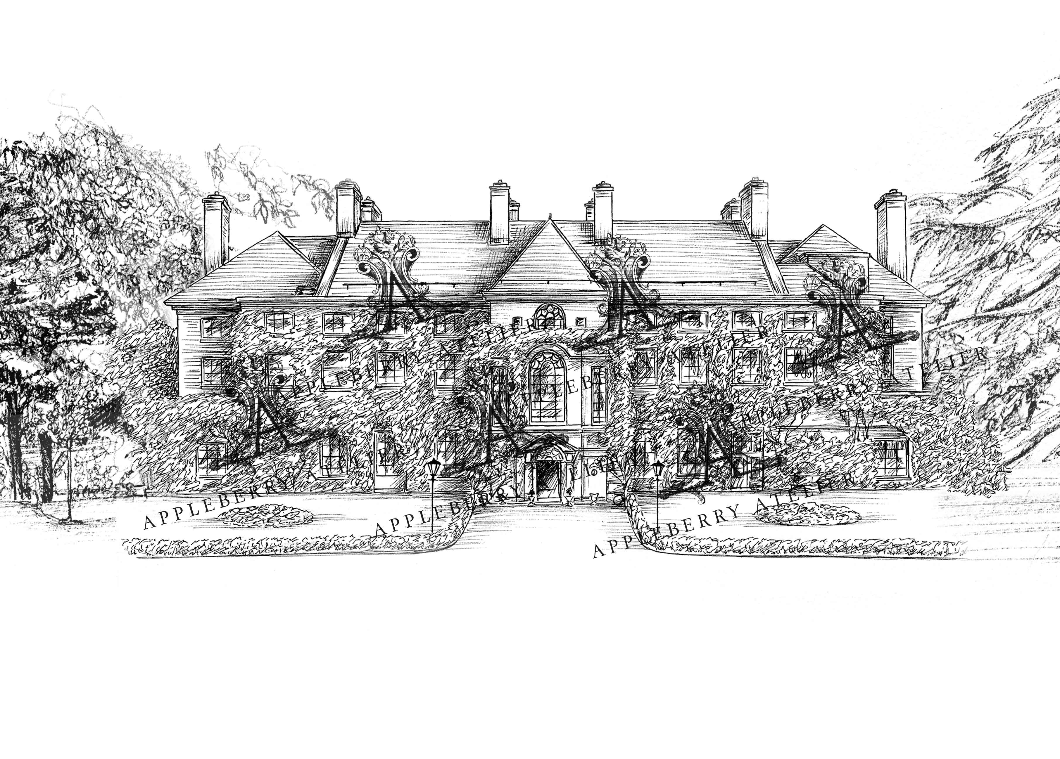 Mount Juliet Estate Ink Venue Print