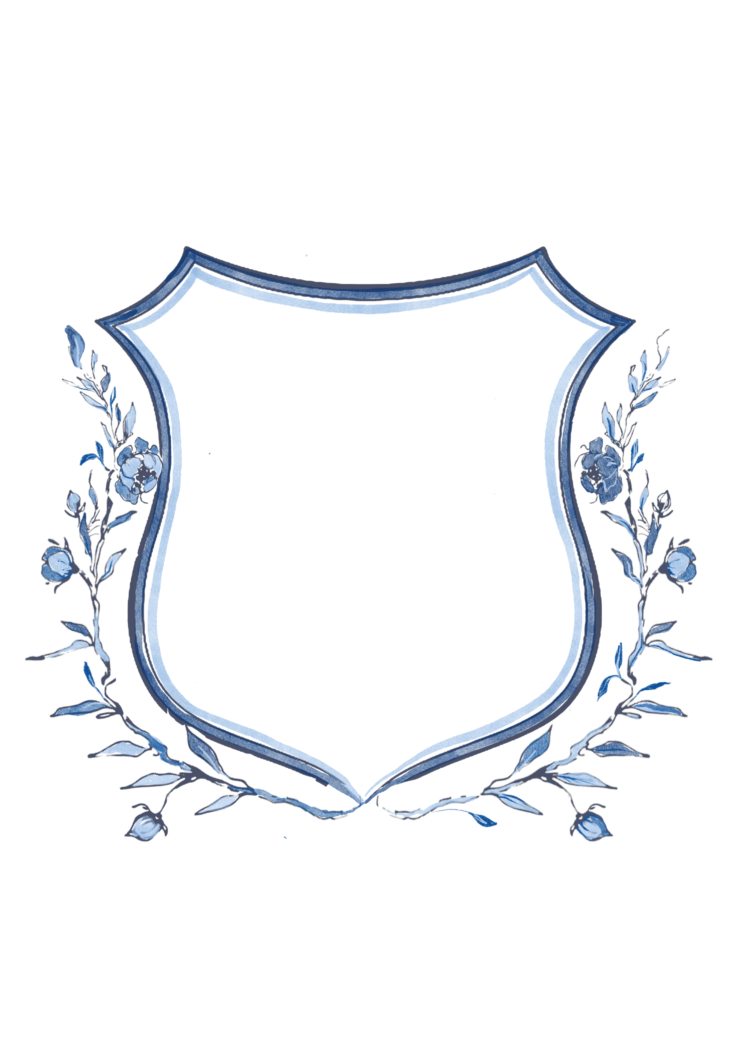 Vintage Blue Crest Nursery Prints