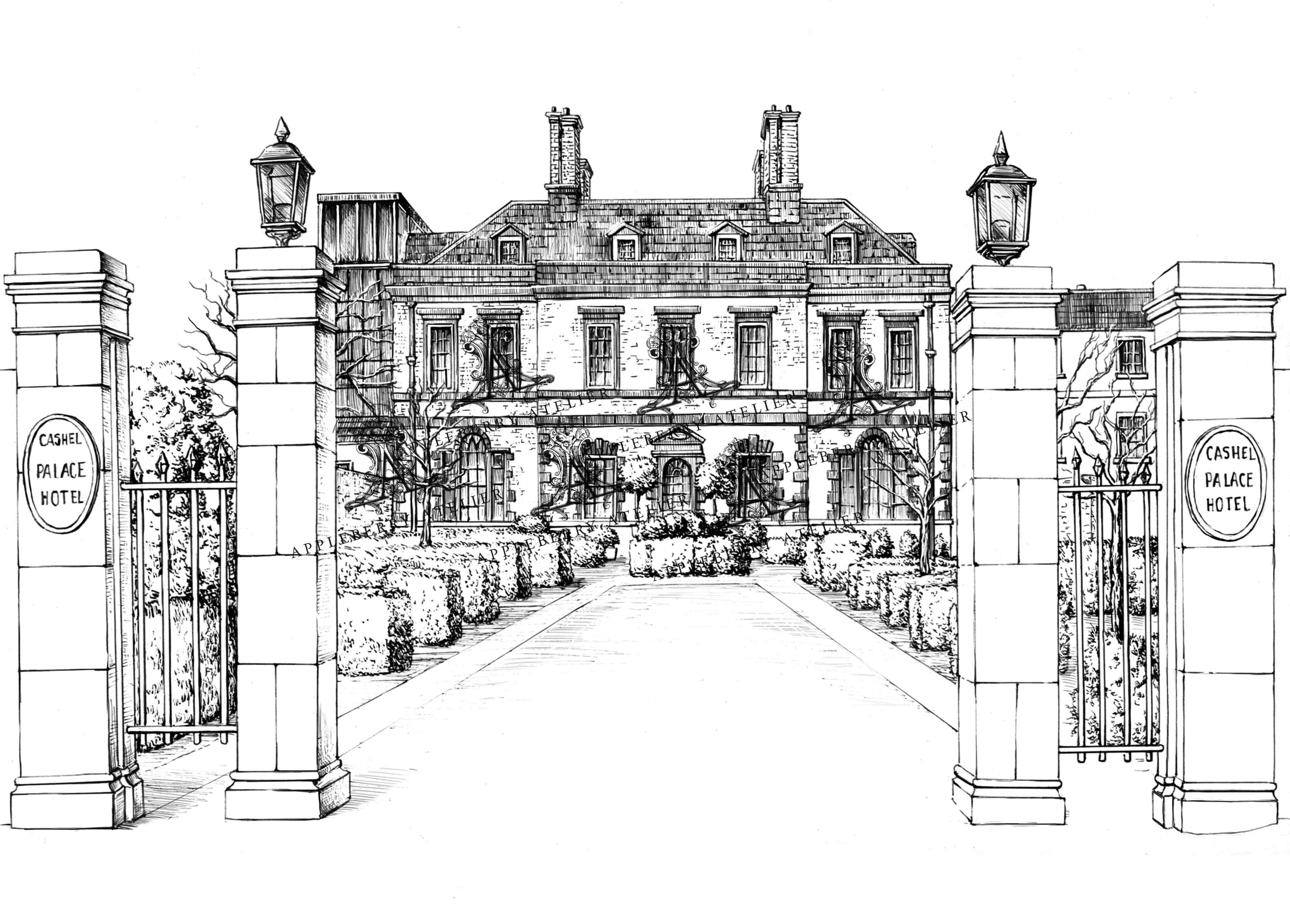 Cashel Palace: Through the Gate Ink Venue Print