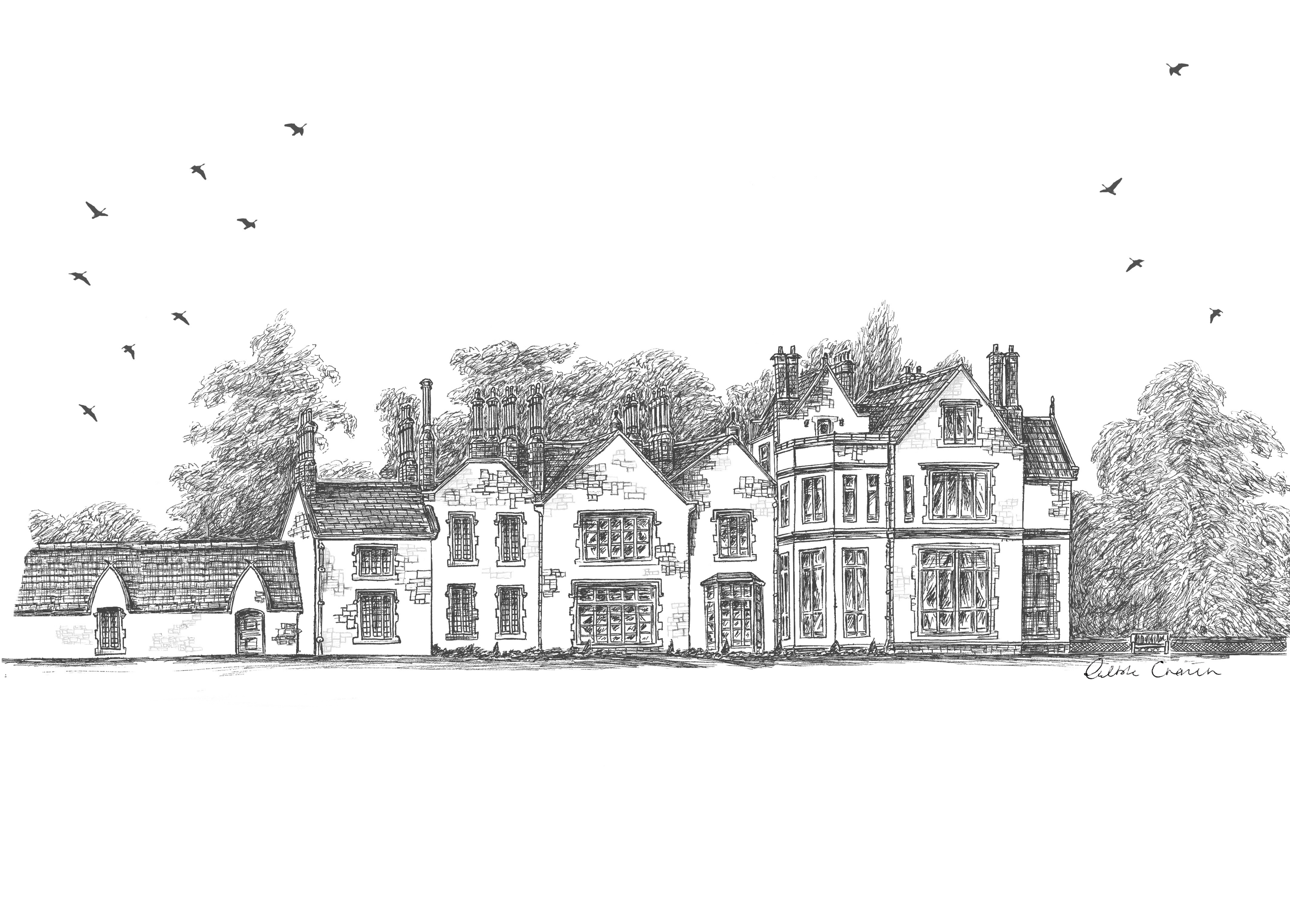 Lough Rynn Castle Ink Venue Print