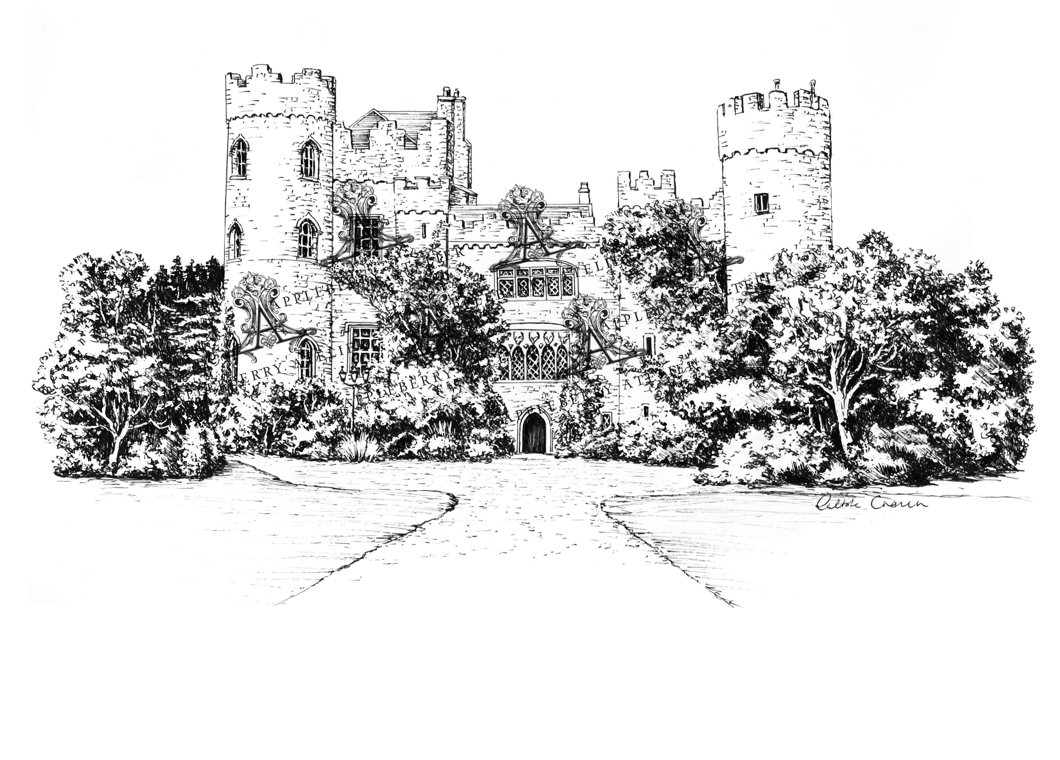 Malahide Castle Ink Venue Print