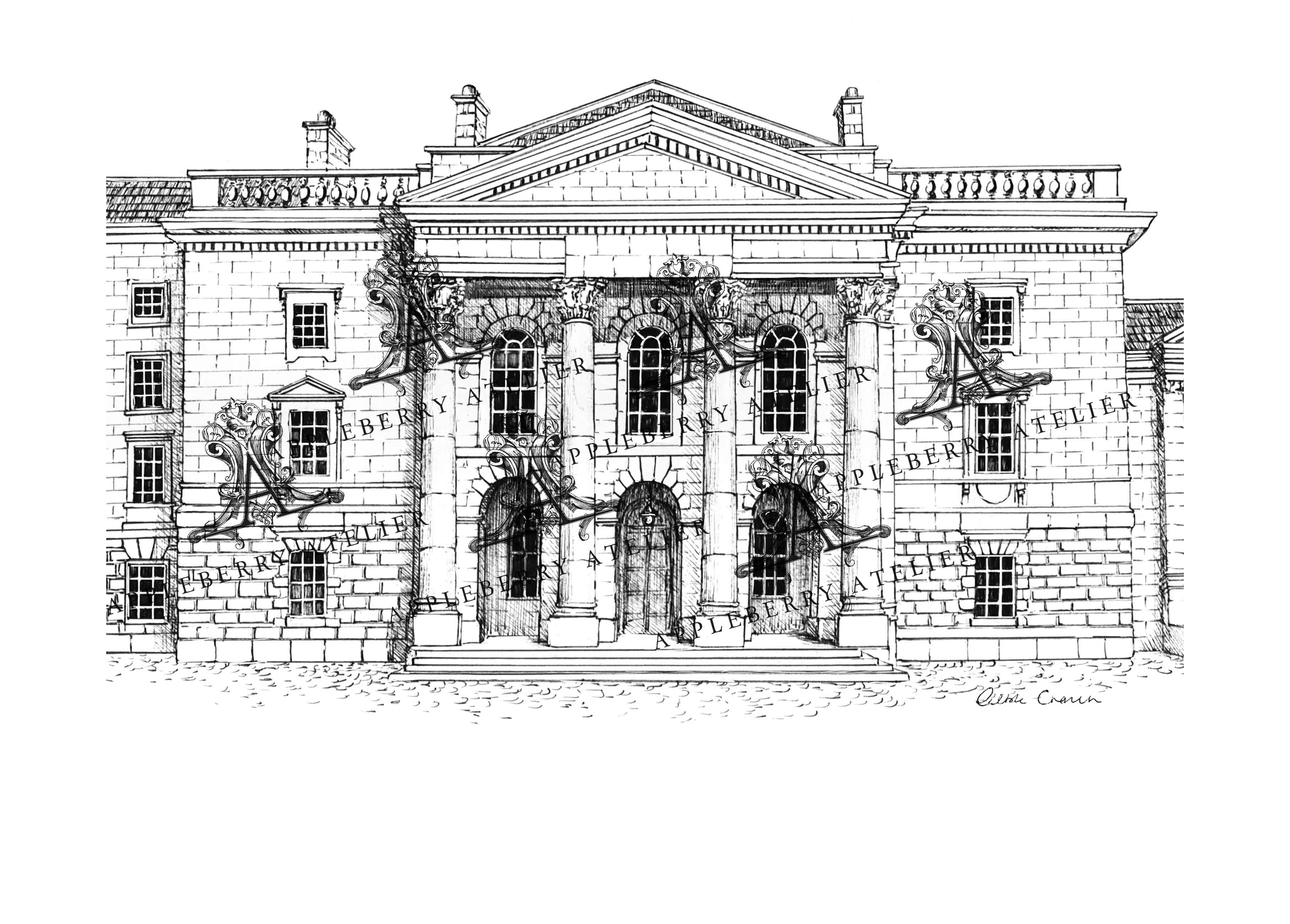 Trinity College Chapel Ink Venue Print