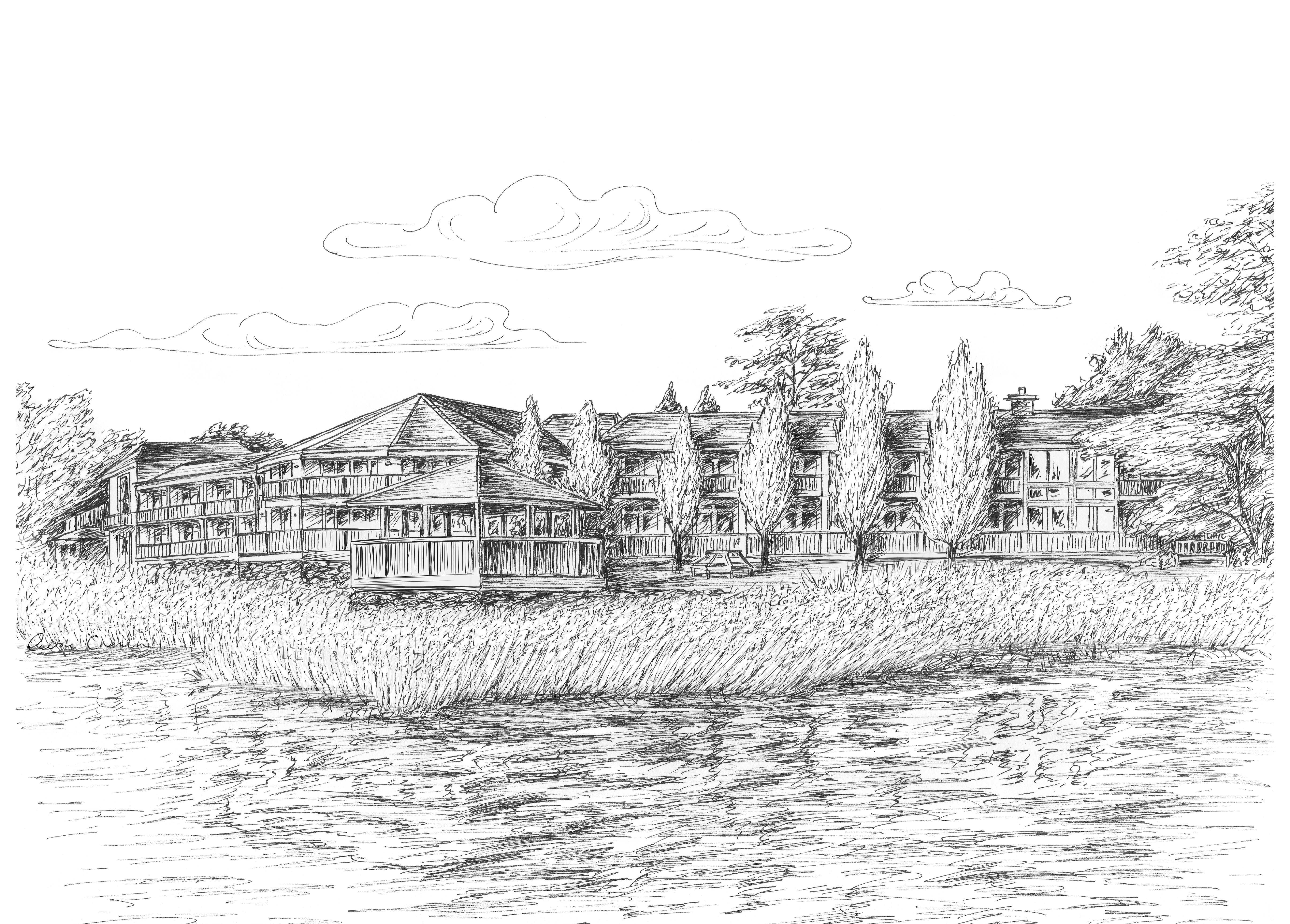 Wineport Lodge Ink Venue Print
