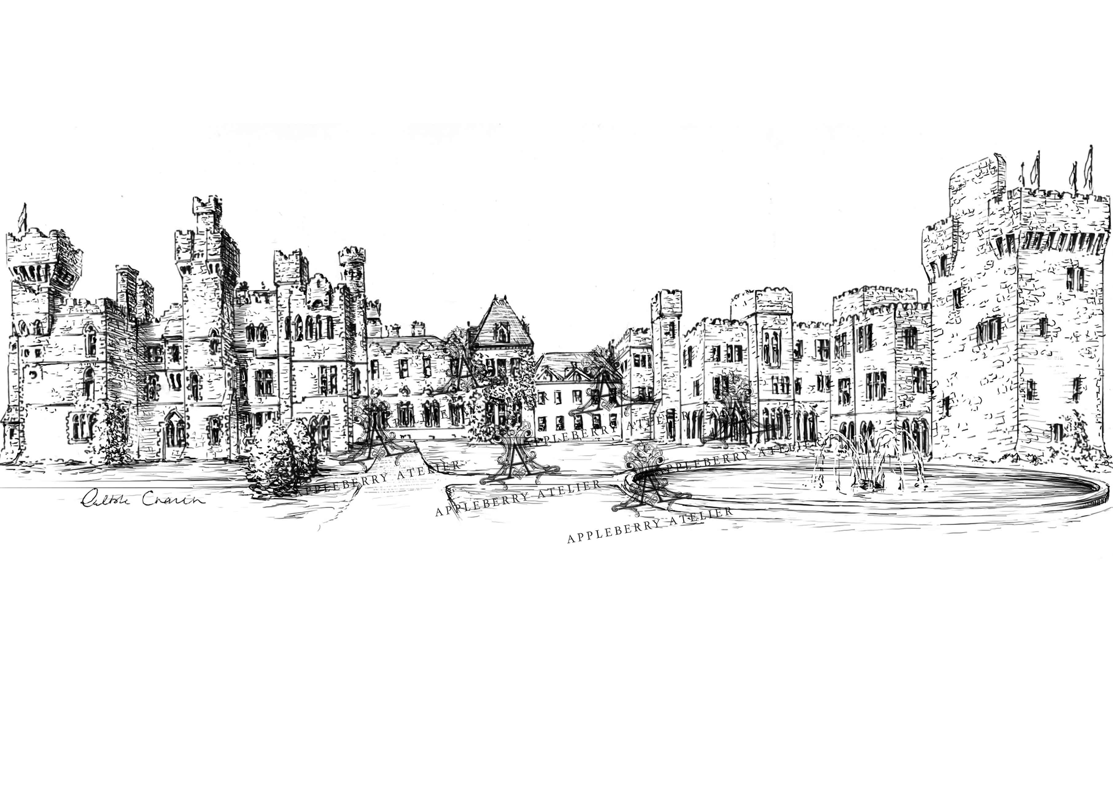 Ashford Castle Ink Venue Print