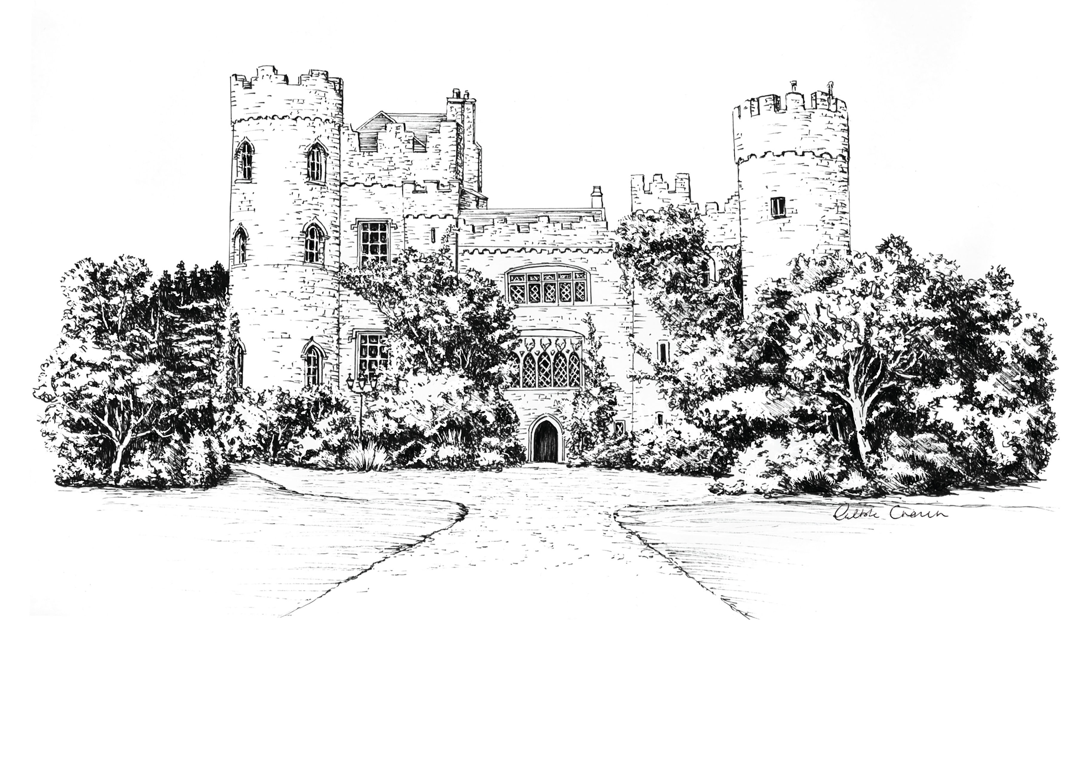 Malahide Castle Ink Venue Print