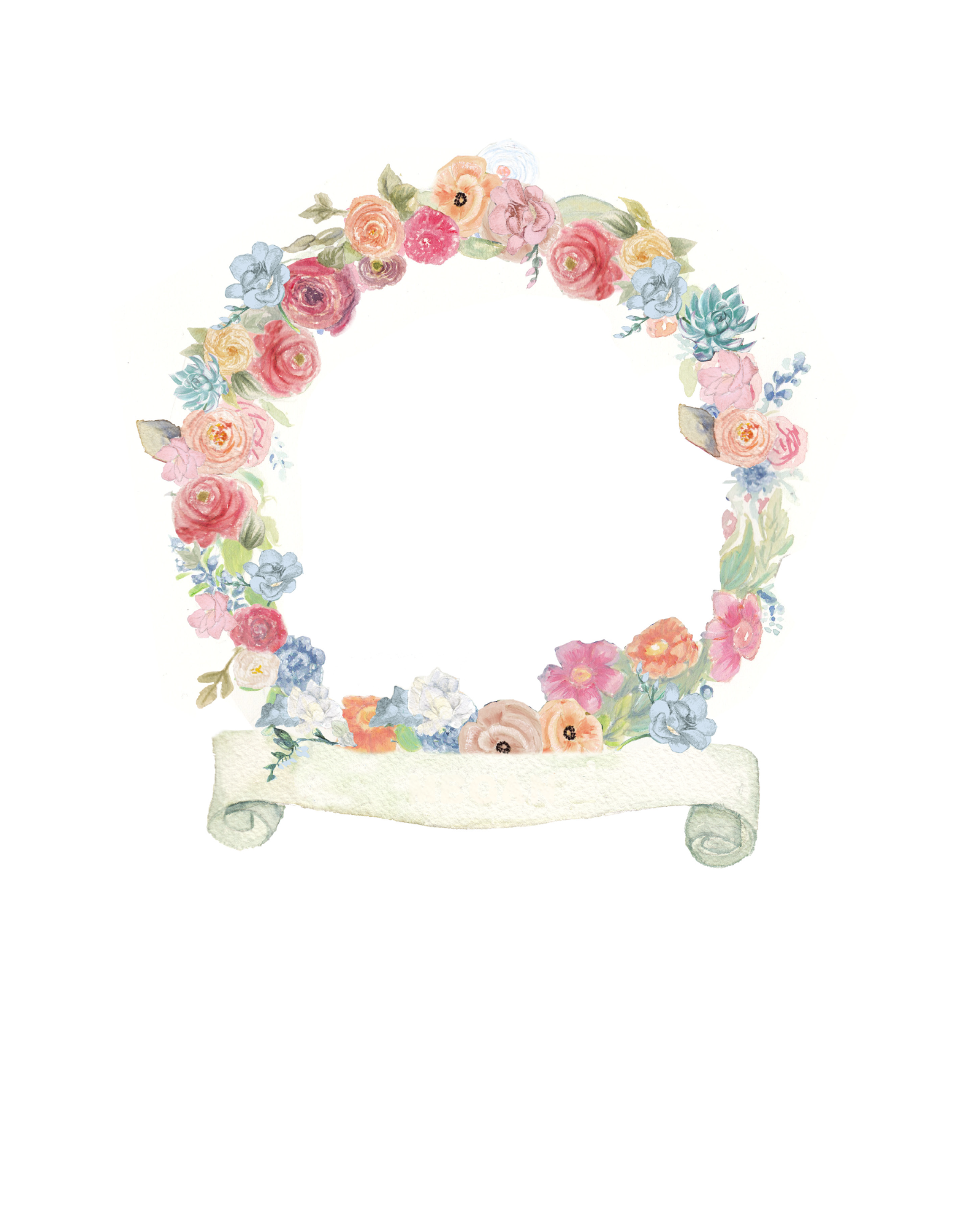Floral Wreath Nursery Prints