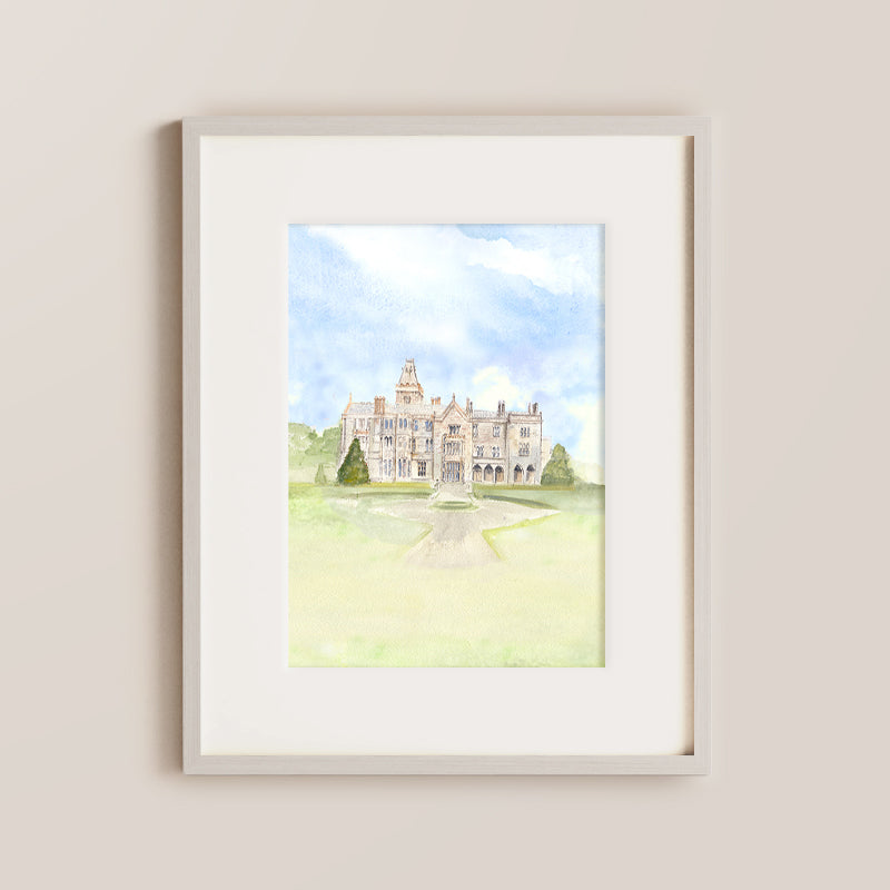 Adare Manor Watercolour painting Anniversary Print