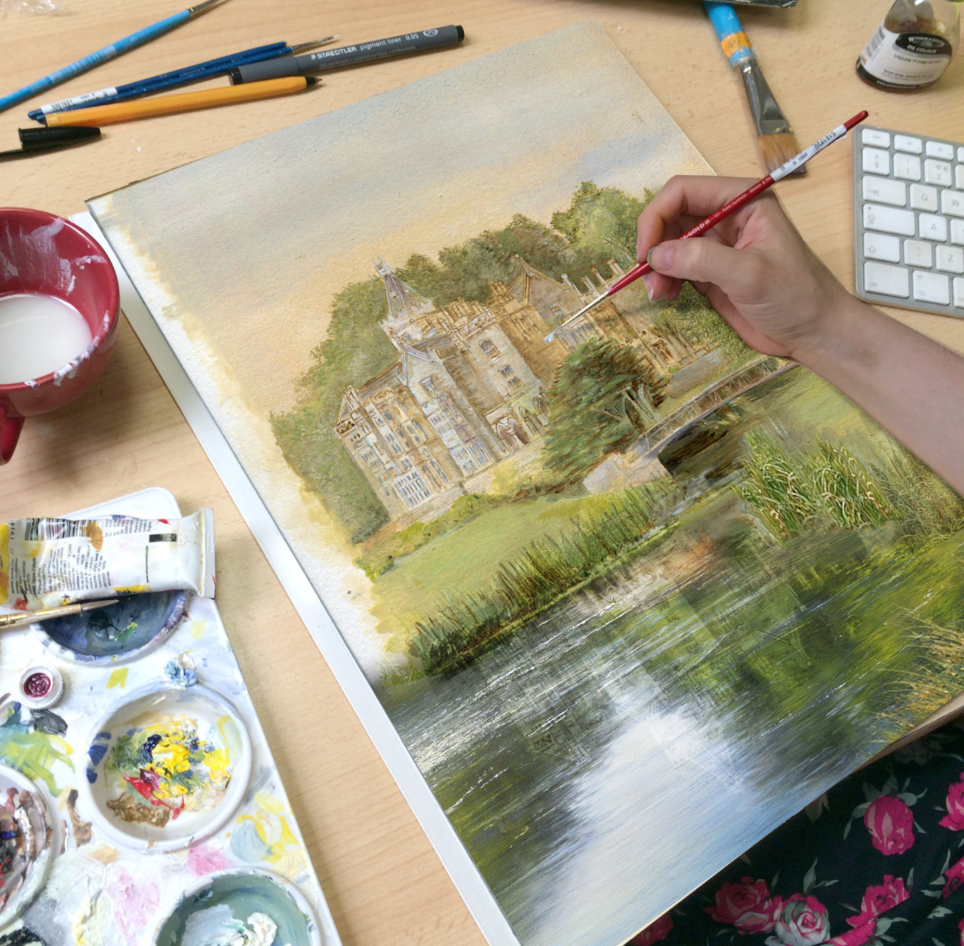 Aldourie Castle Estate Scotland Painted Venue Print