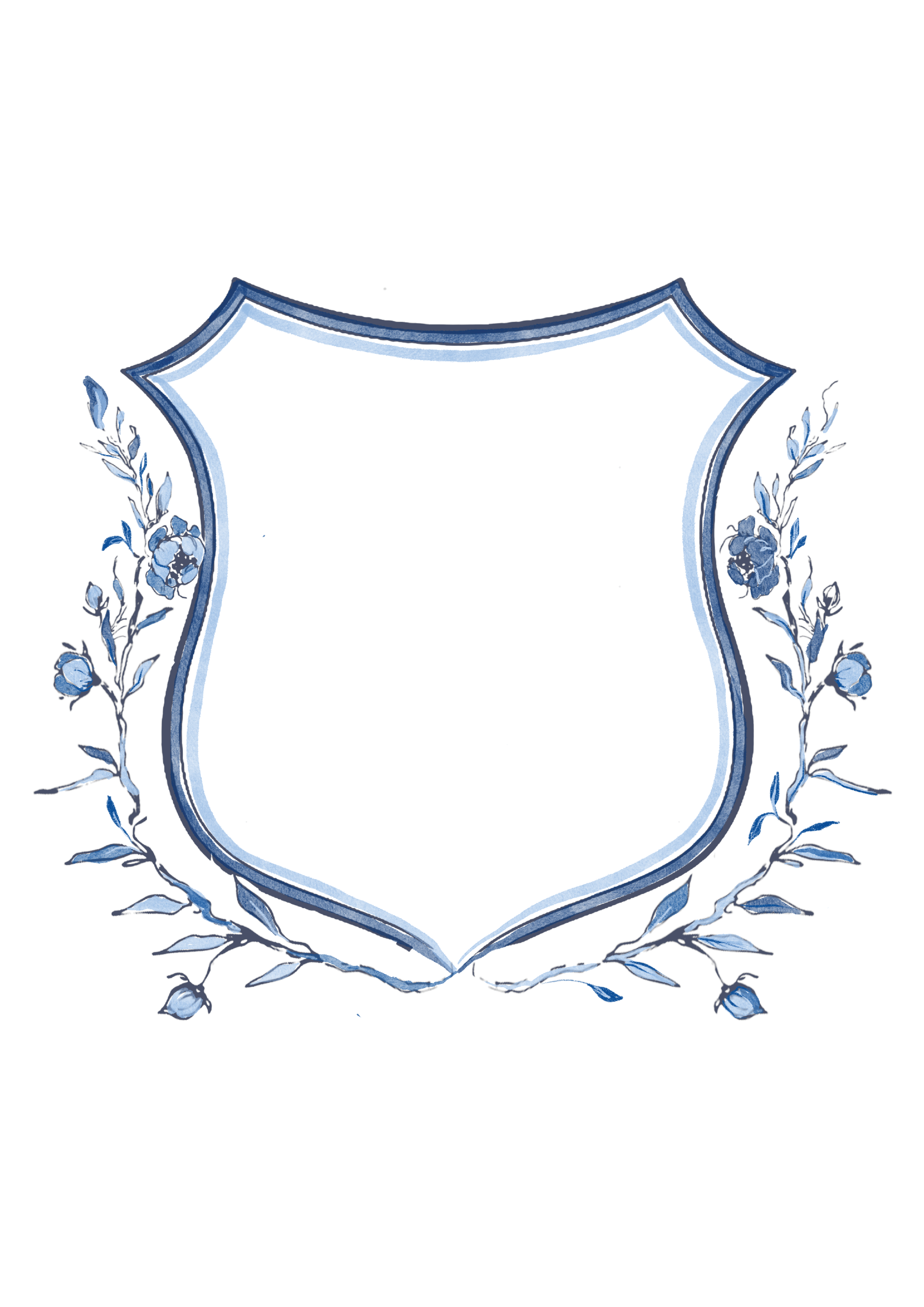 Vintage Blue Crest Nursery Prints
