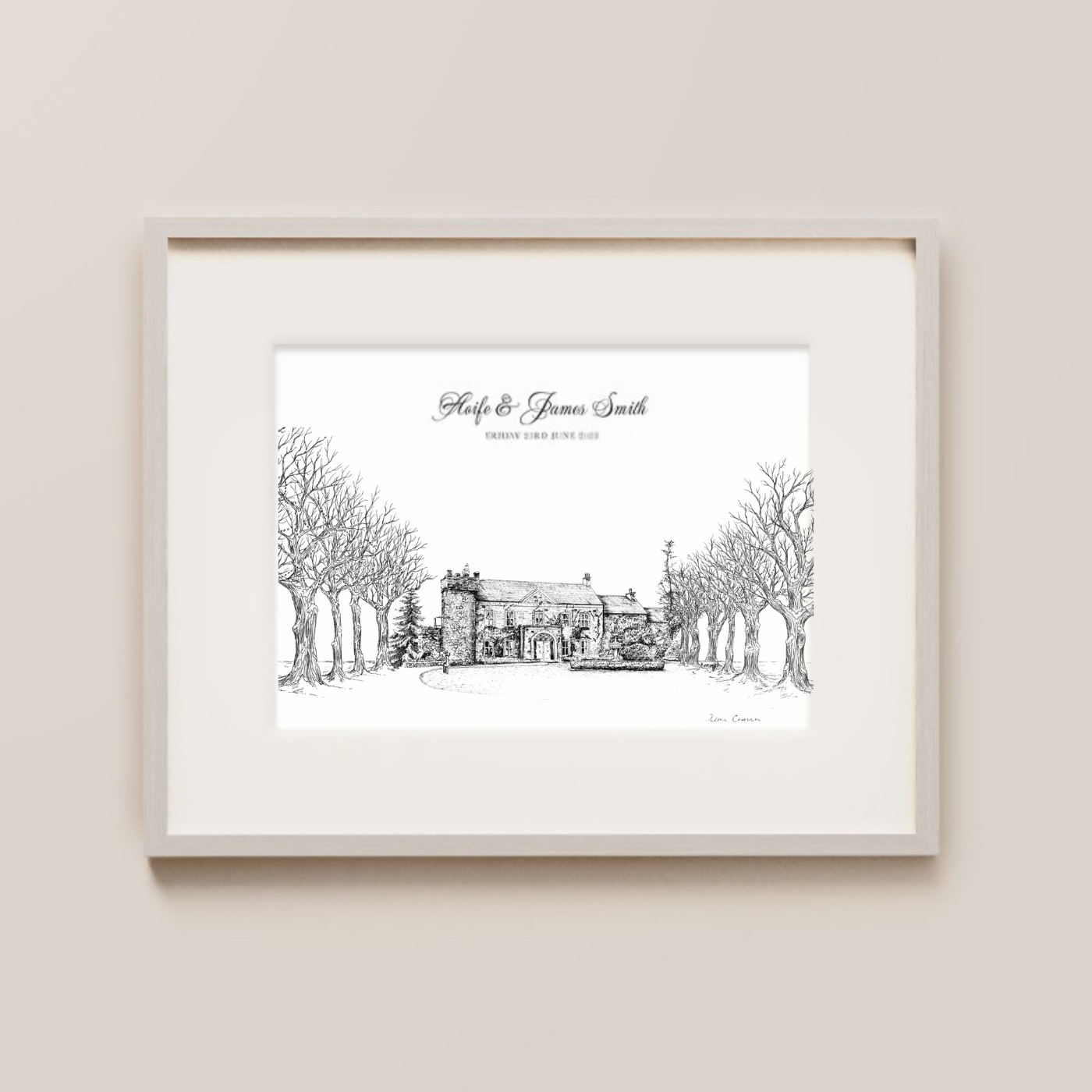 Ballymagarvey Village in Winter Ink Venue Print