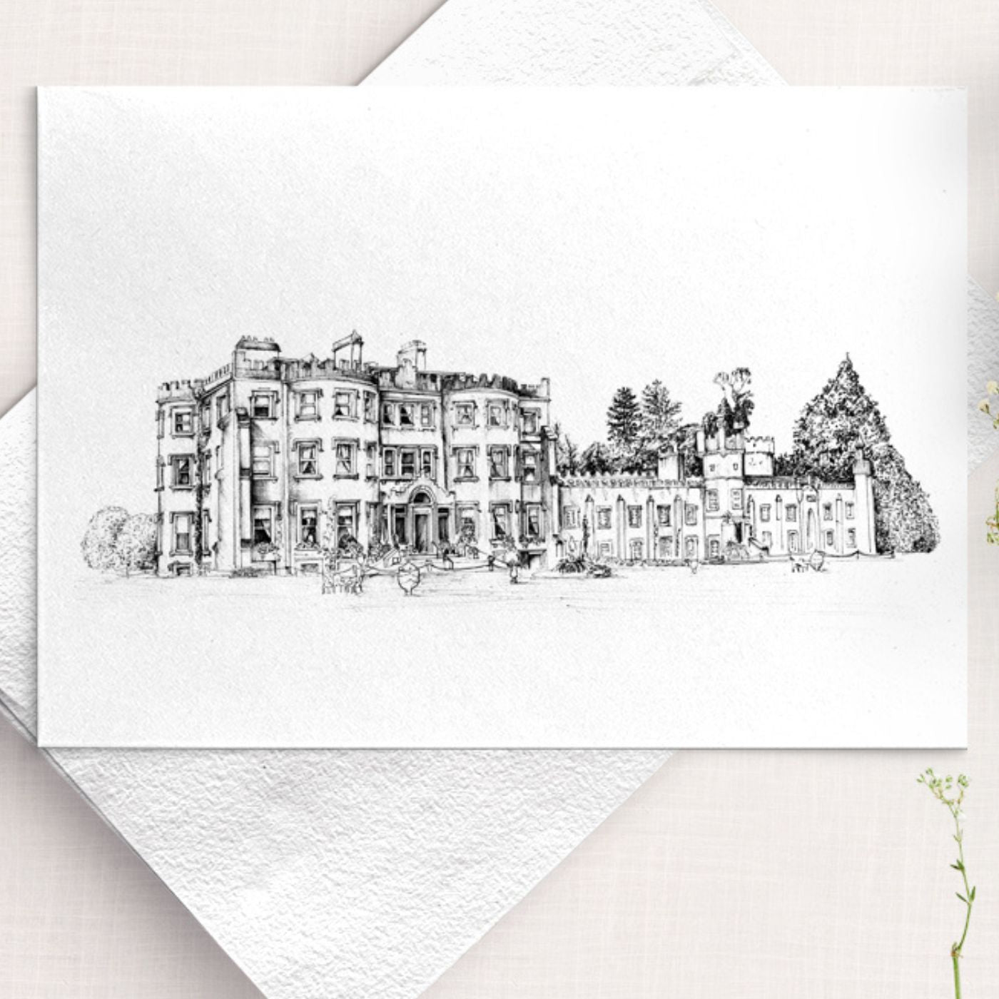 Ballyseede Castle Ink Venue Print