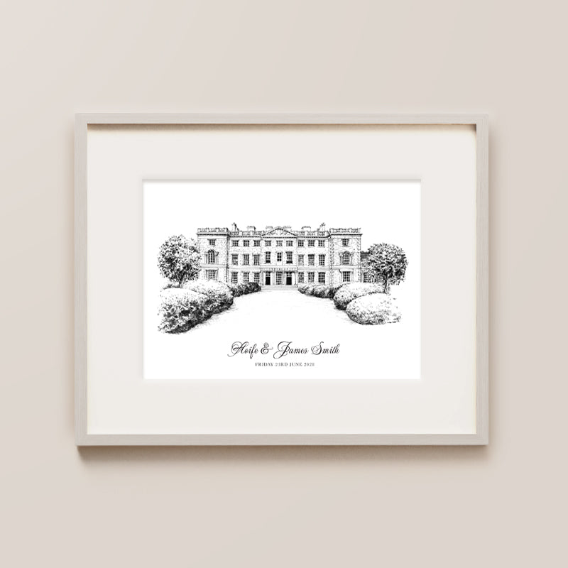 Carton House Kildare, Ink Print Keepsake, Wedding Or Anniversary Gift