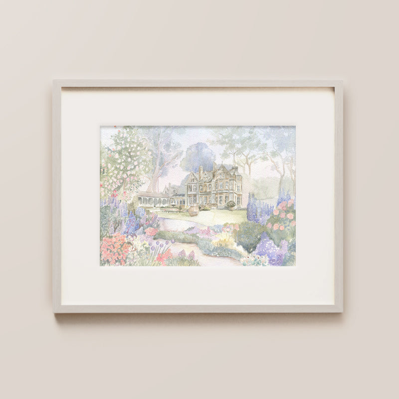 Castle Leslie Estate Co Monaghan, Watercolour Painting, Gift For Weddings, Anniversaires, Birthdays Include Name Of Couple And Wedding Date