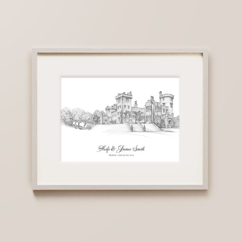 Dromoland Castle Hotel, Co Clare, Framed Ink Print