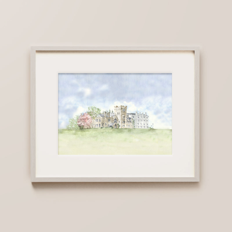 Kilronan Castle Ireland In Watercolor, Artwork Print