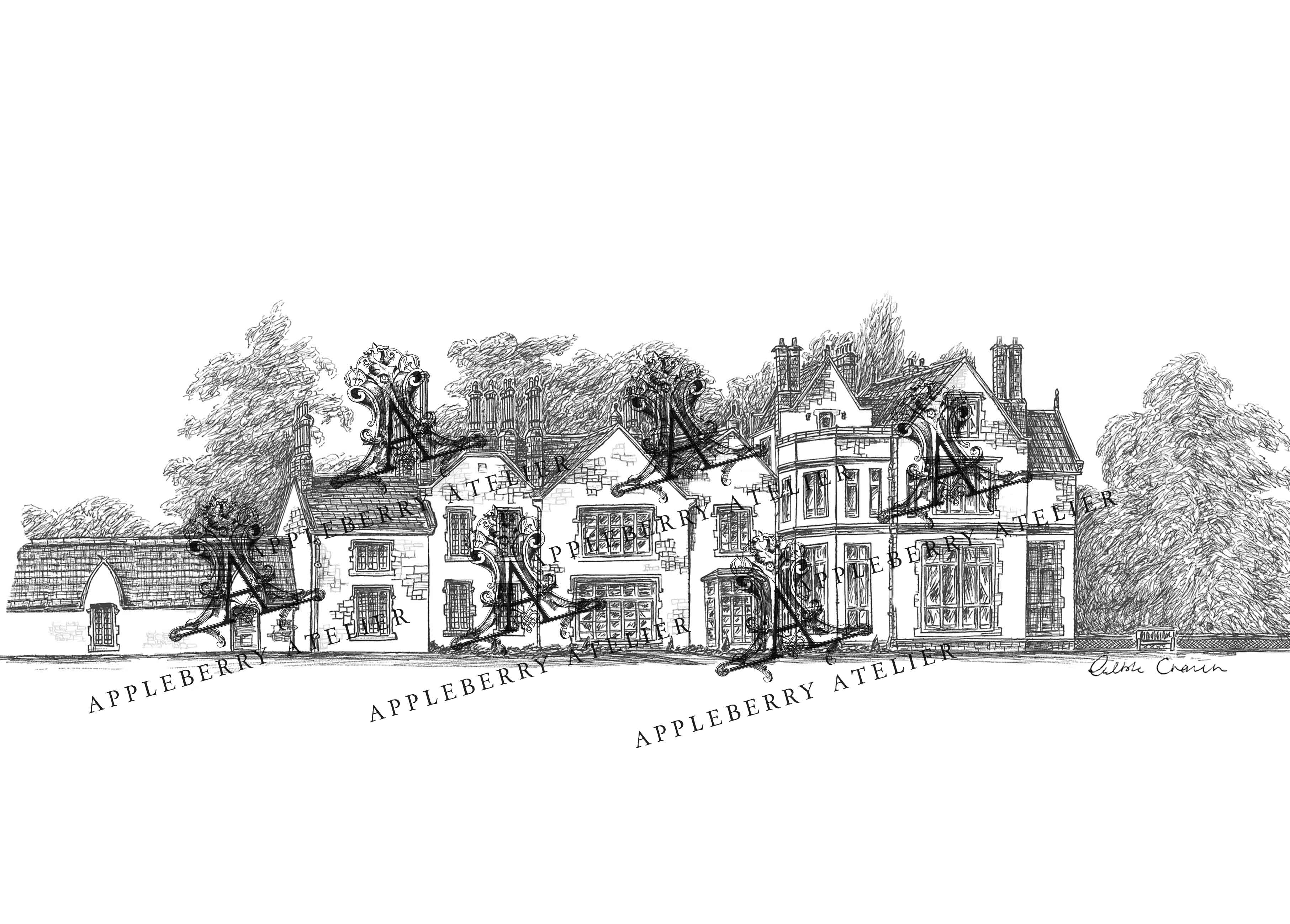 Lough Rynn Castle Ink Venue Print