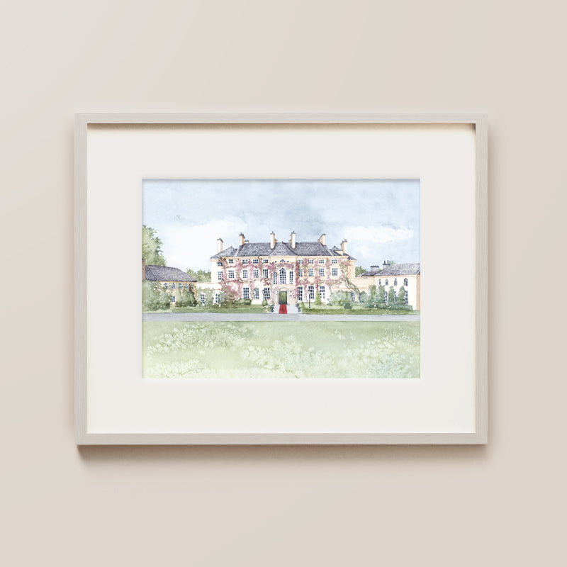 Mount Juliet Estate, Co Kilkenny, Irish Watercolour Painting, Beautiful Gift For Weddings, Anniversaries, Birthdays Or A Keepsake Of Your Visit Add Names And Dates
