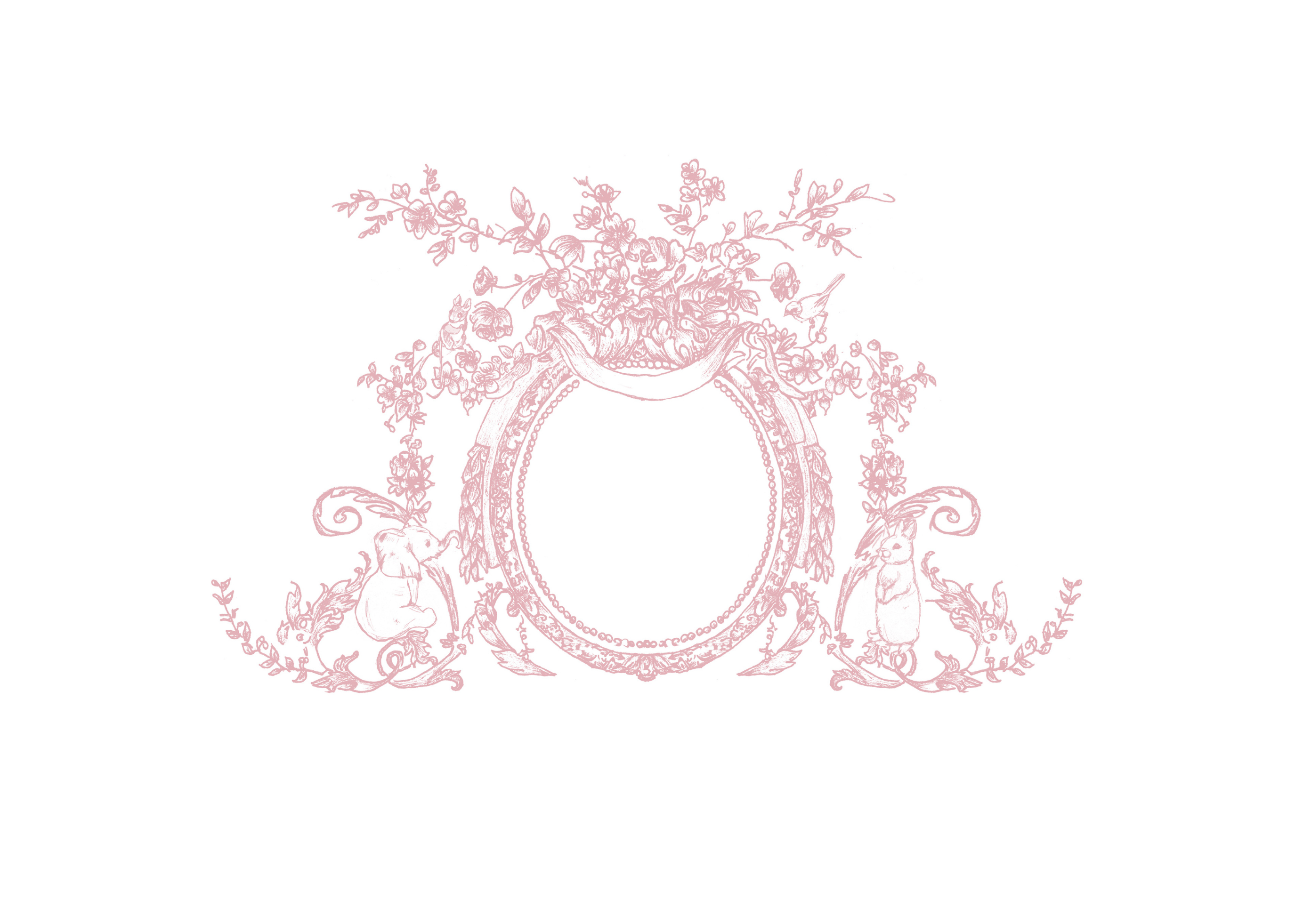 Classic Pink Crest Nursery Prints