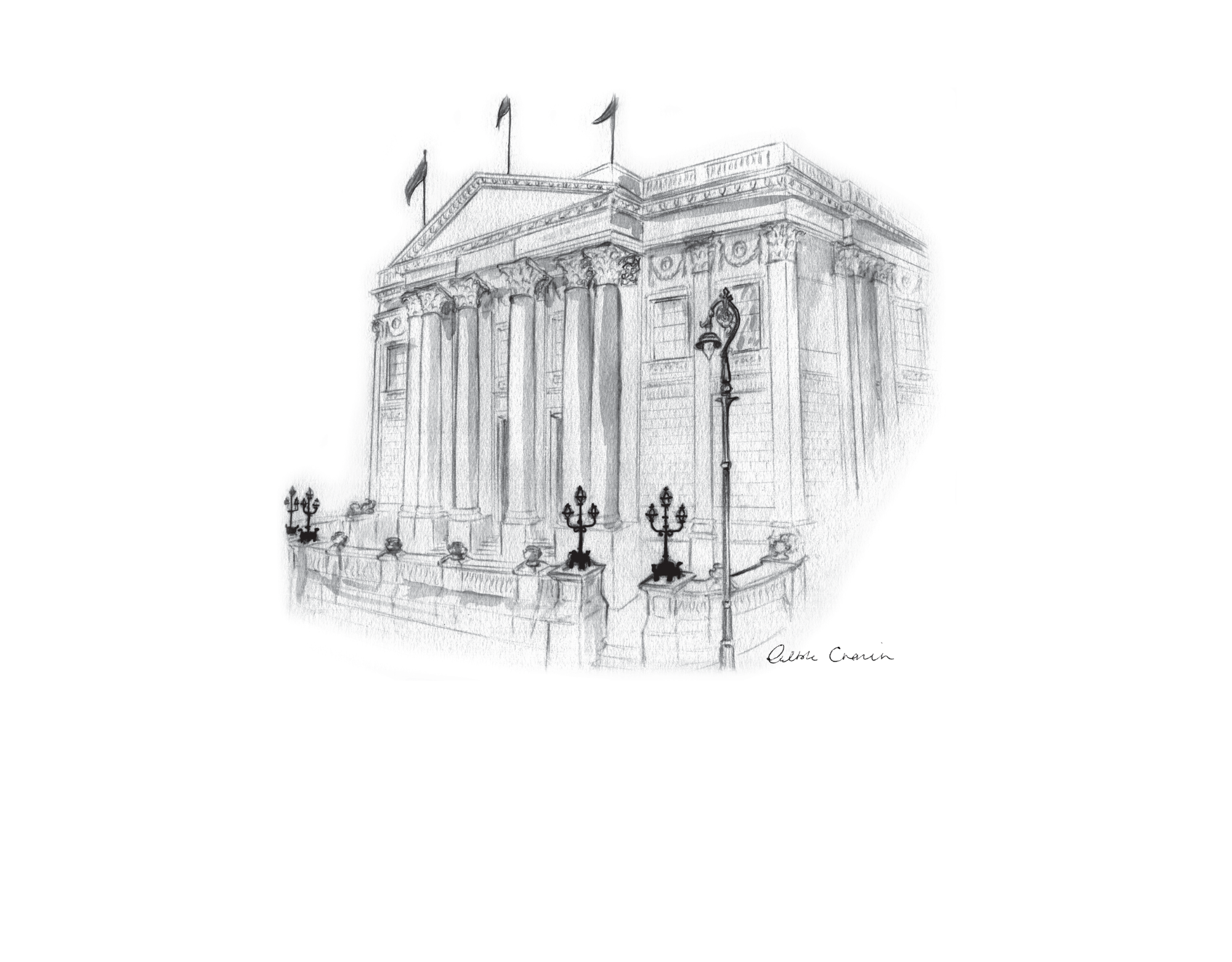 City Hall Dublin Ink Venue Print