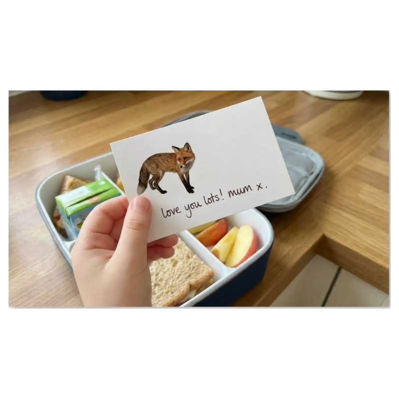 Shop Summer Fox Tiny Notes by Appleberry Atelier. A set of 40 illustrated mini note cards with fox artwork, designed and printed in Ireland.