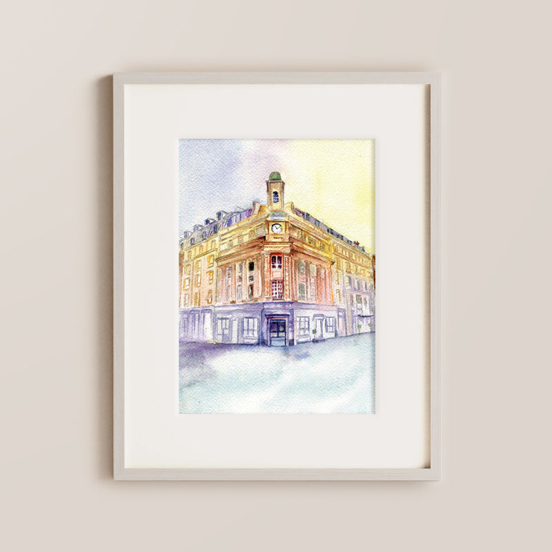 The College Green Hotel Dublin Watercolour Painting, Gift For Weddings, Anniversaries Or Birthdays Include Name & Date