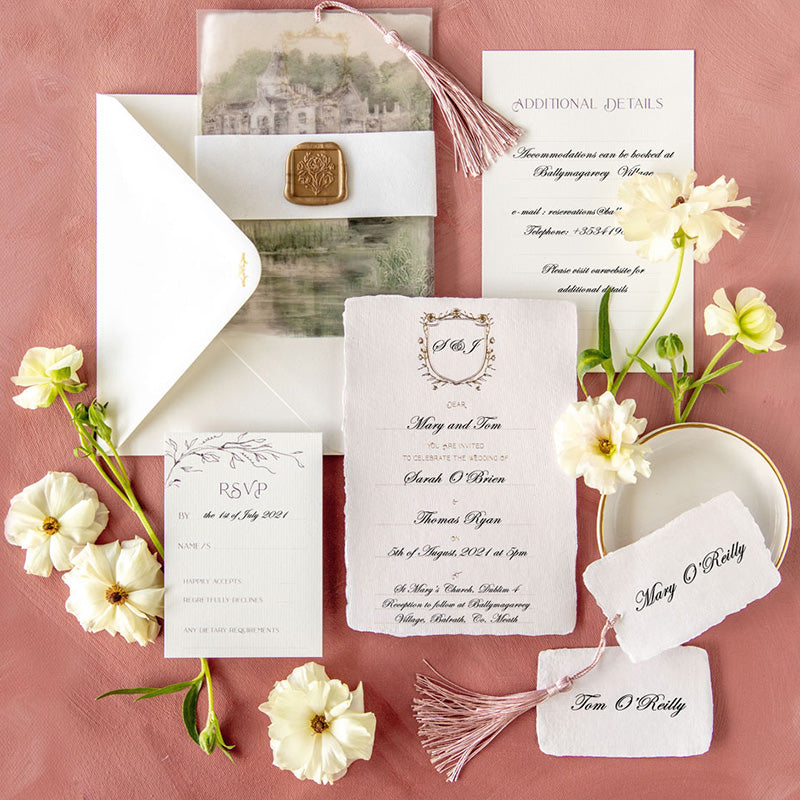 Vintage Romance Diy Wedding Invitation Kit With Text