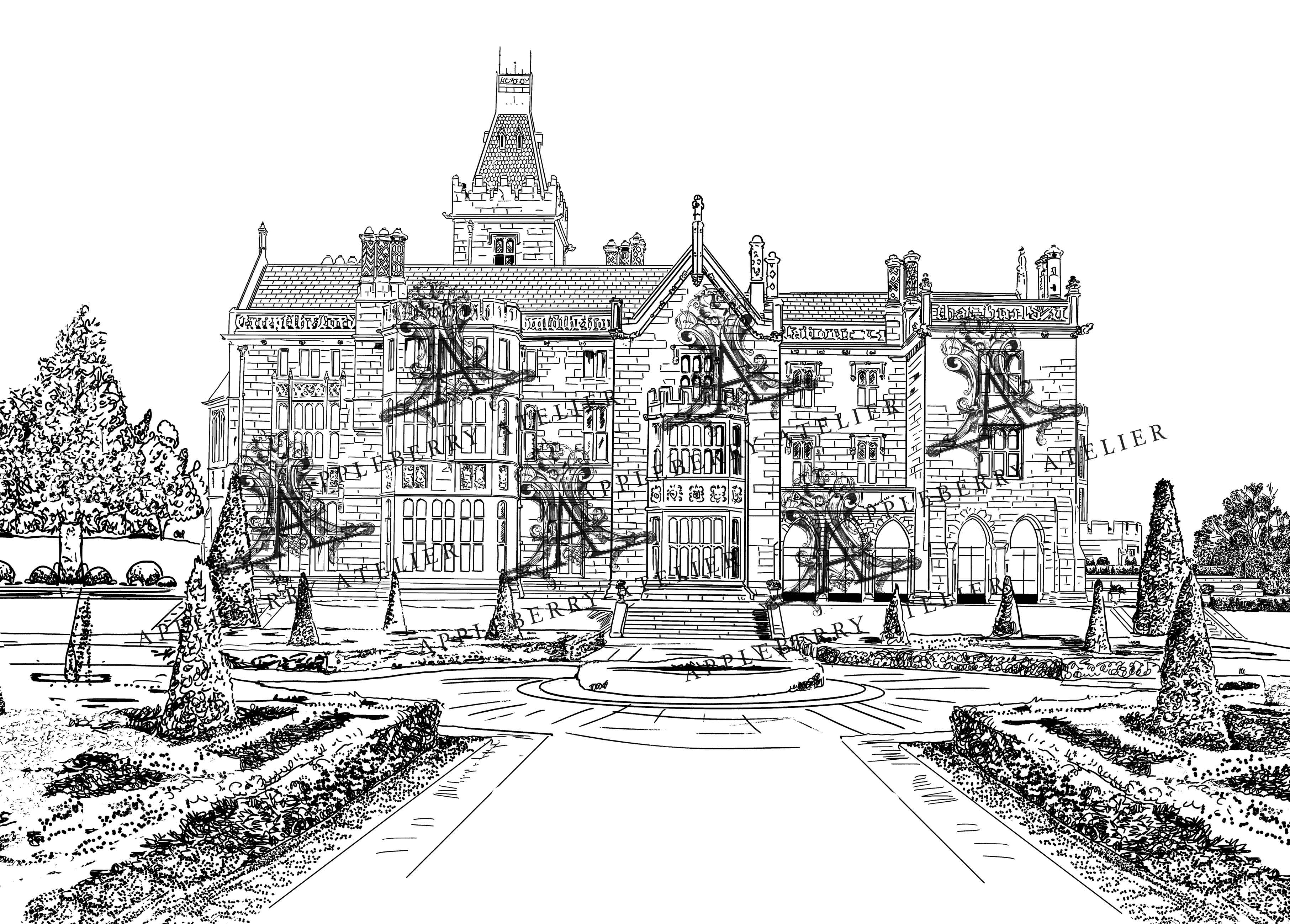 Adare Manor Modern Ink Venue Print