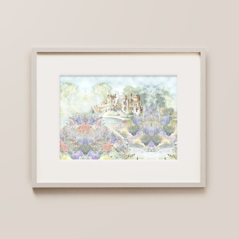 Dromoland Castle in Watercolour wit summer florals
