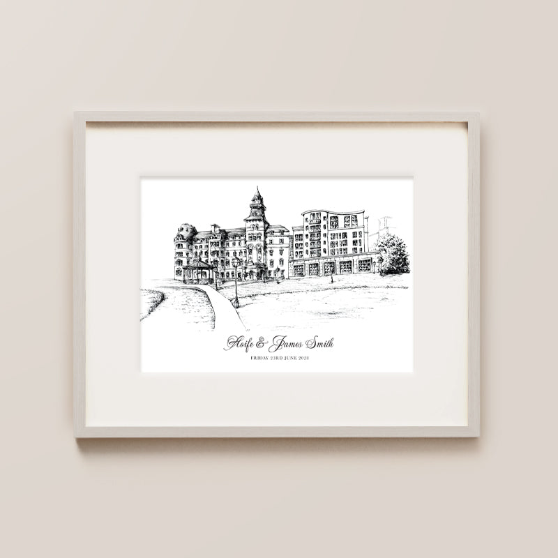 The Royal Marine Hotel, Dún Laoghaire, Dublin, Framed Ink Print