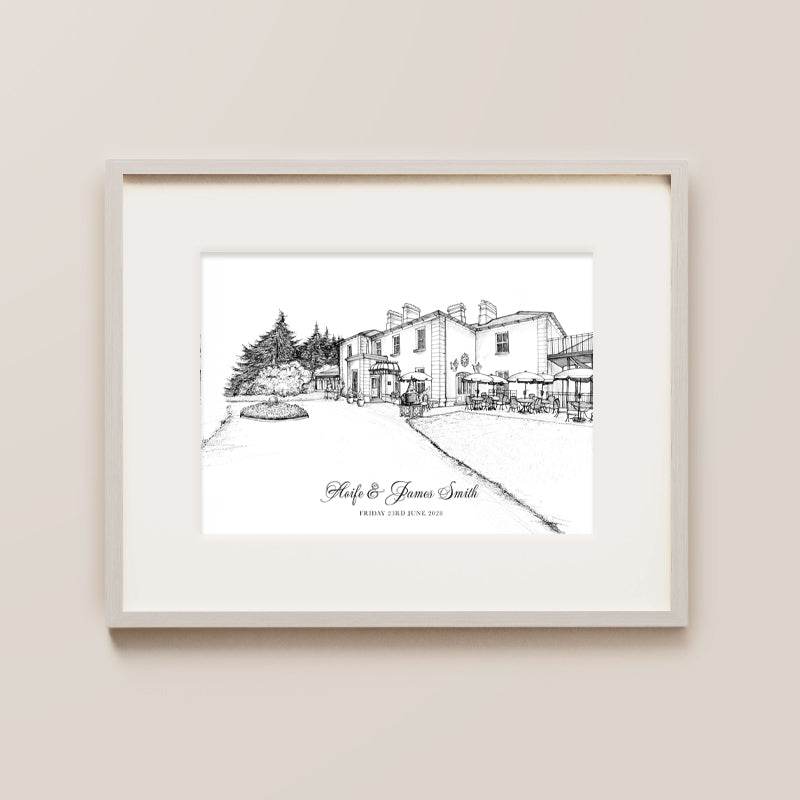 The Lodge At Ashford Castle, Co Mayo, Framed Ink Print