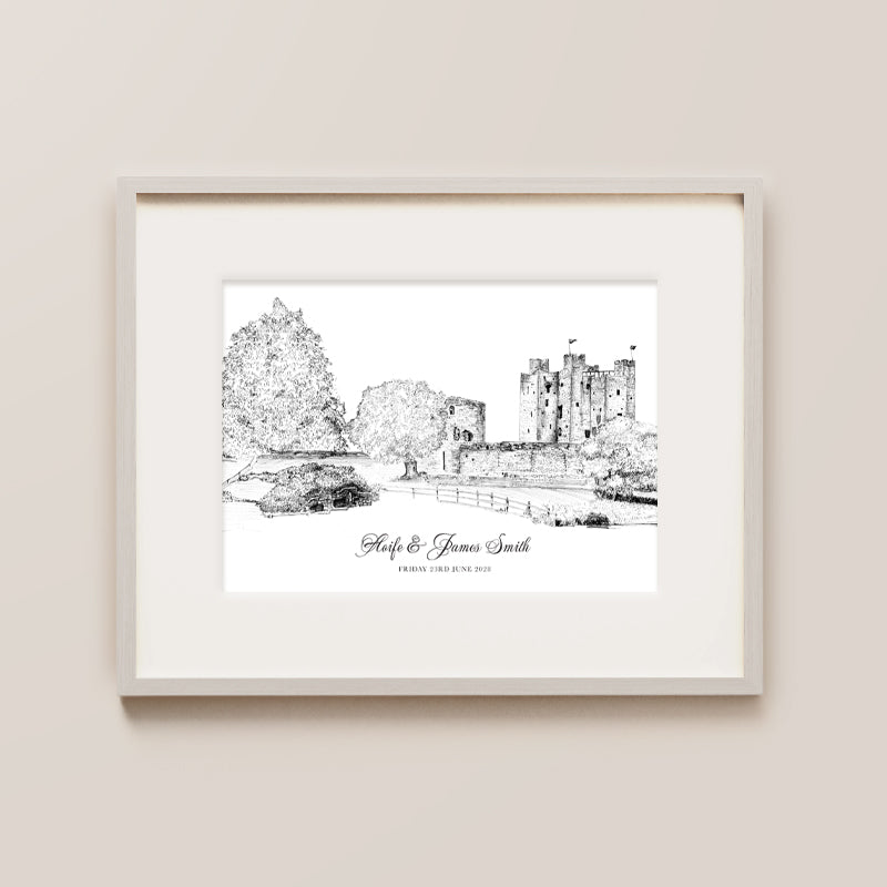 Trim Castle Hotel, Co Meath, Framed Ink Print