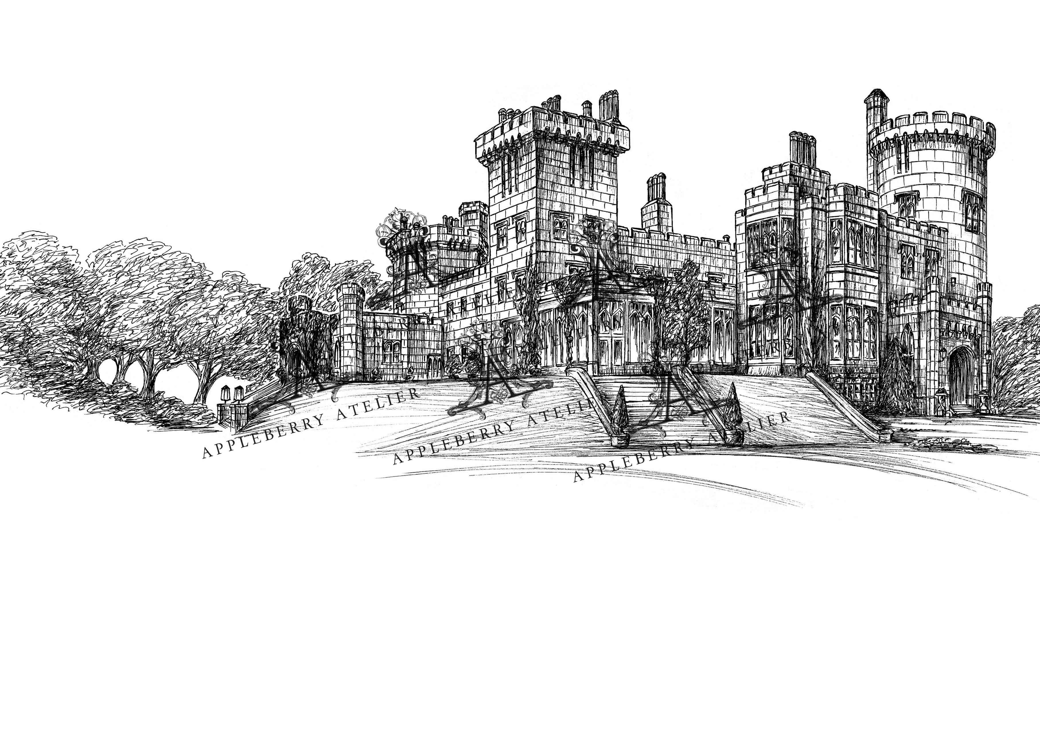 Dromoland Castle Ink Venue Print