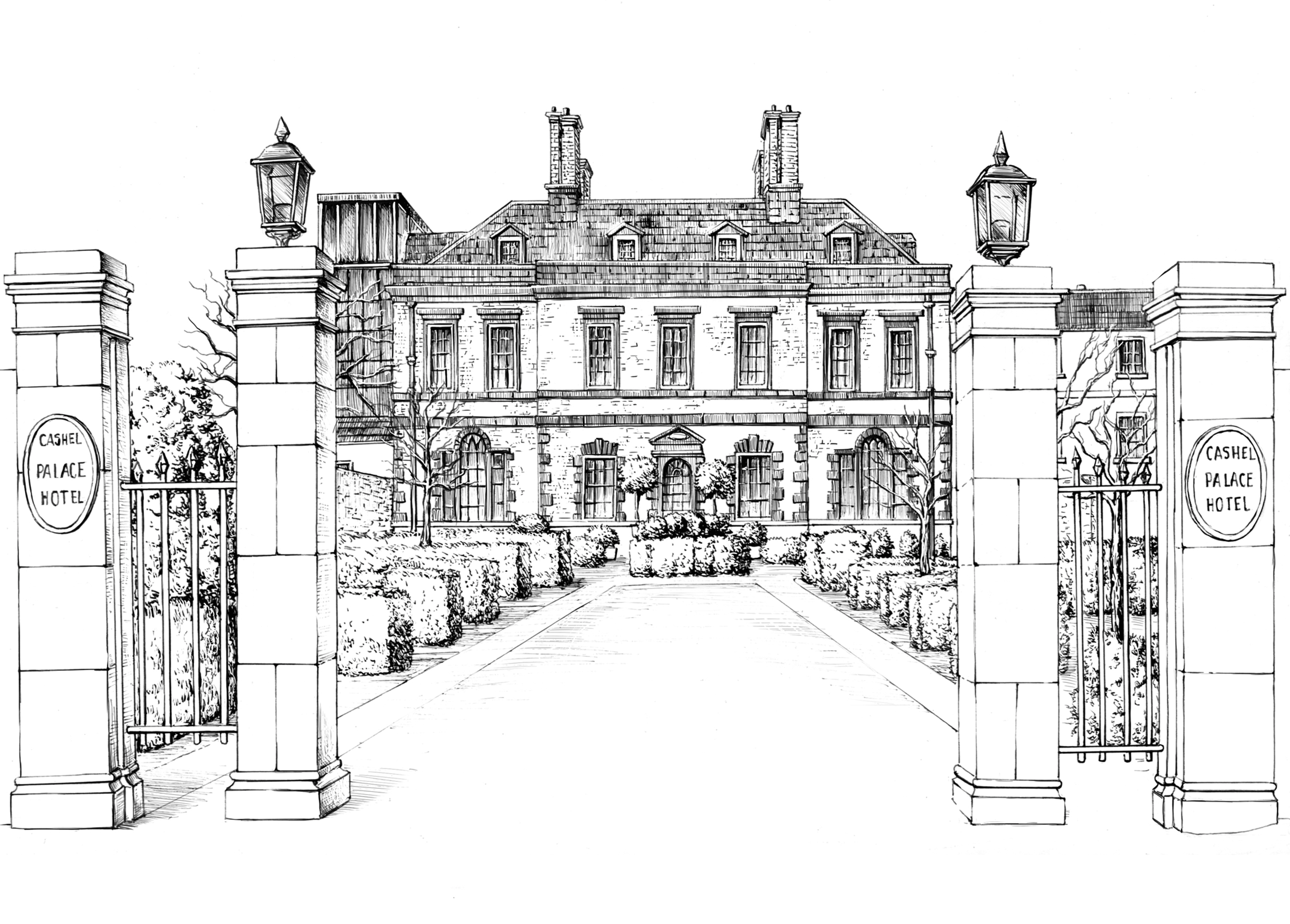 Cashel Palace: Through the Gate Ink Venue Print