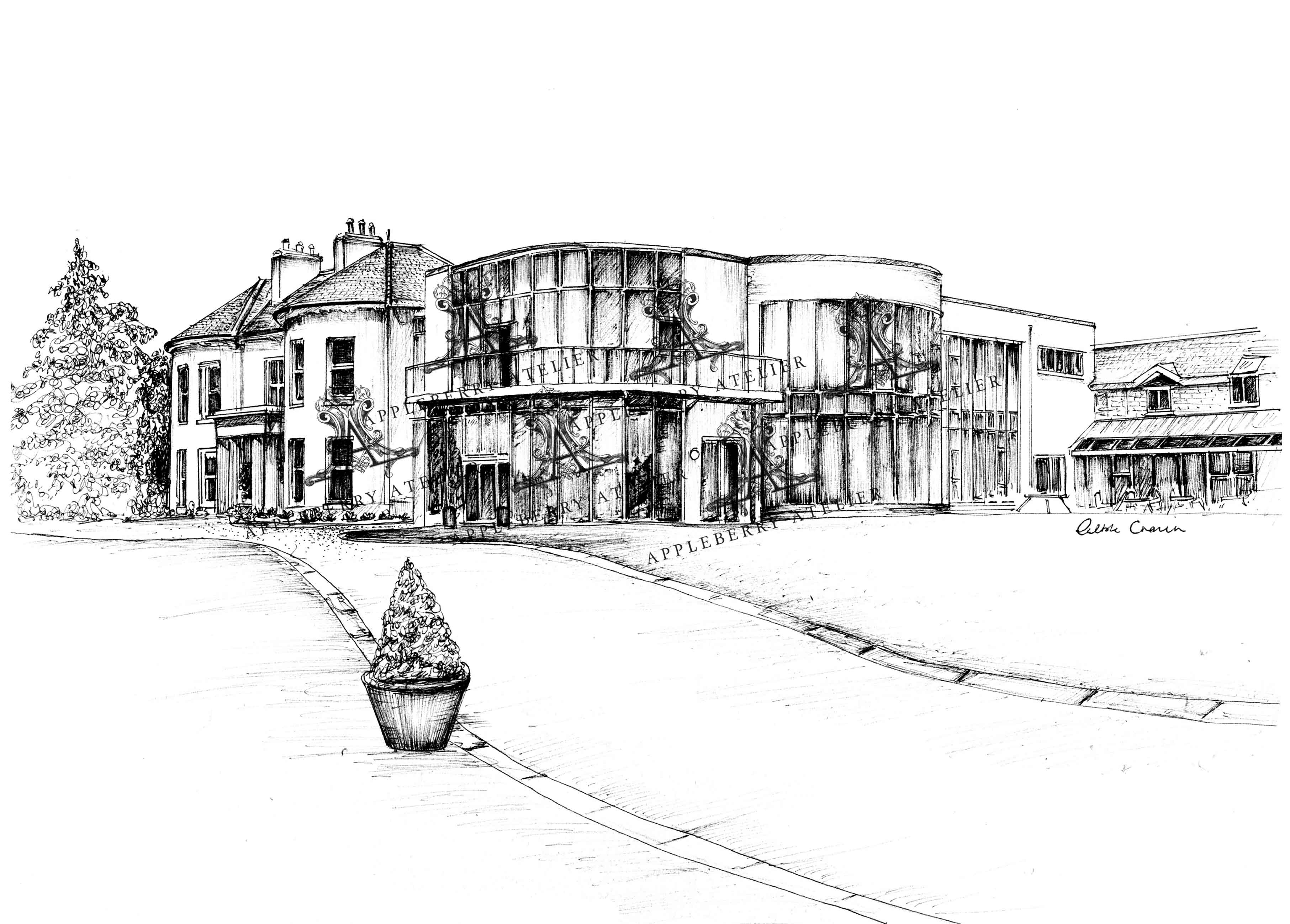 Glasson Lakehouse Ink Venue Print