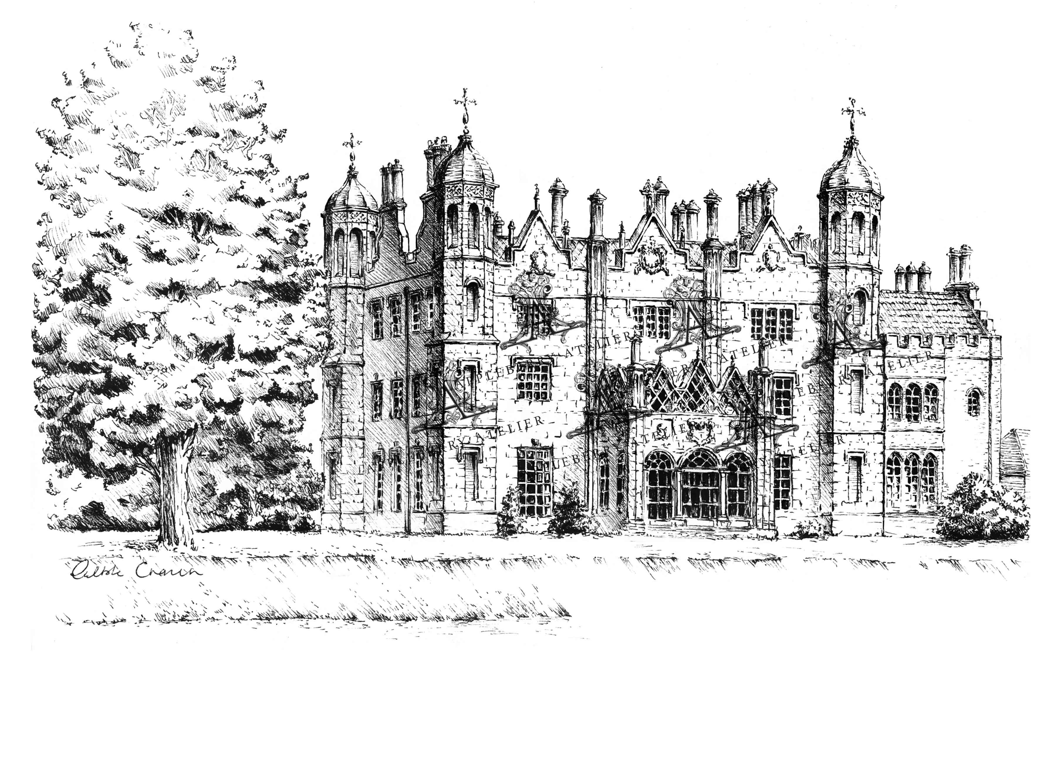 Glenarm Castle Ink Venue Print