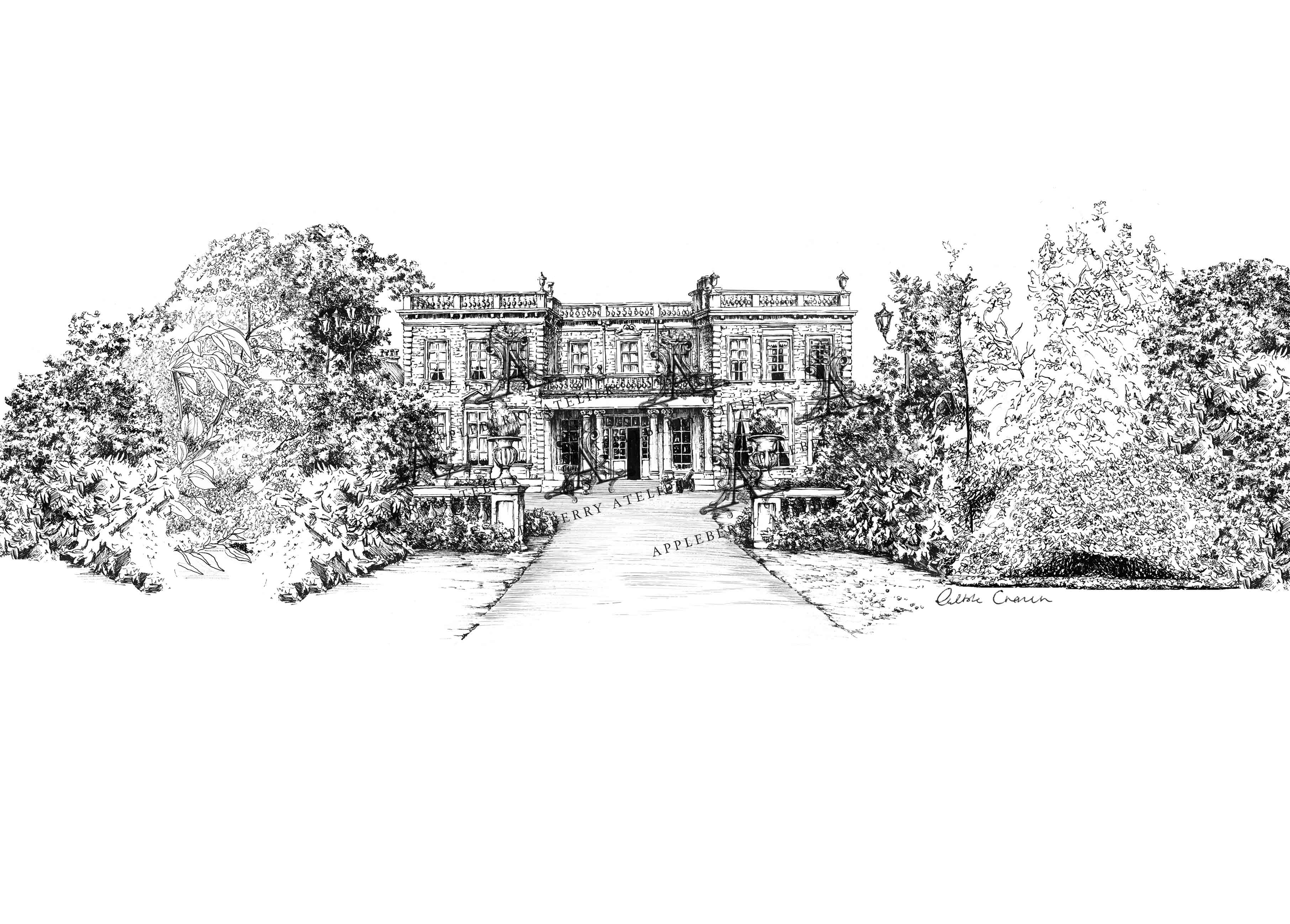 Palmerstown House Ink Venue Print
