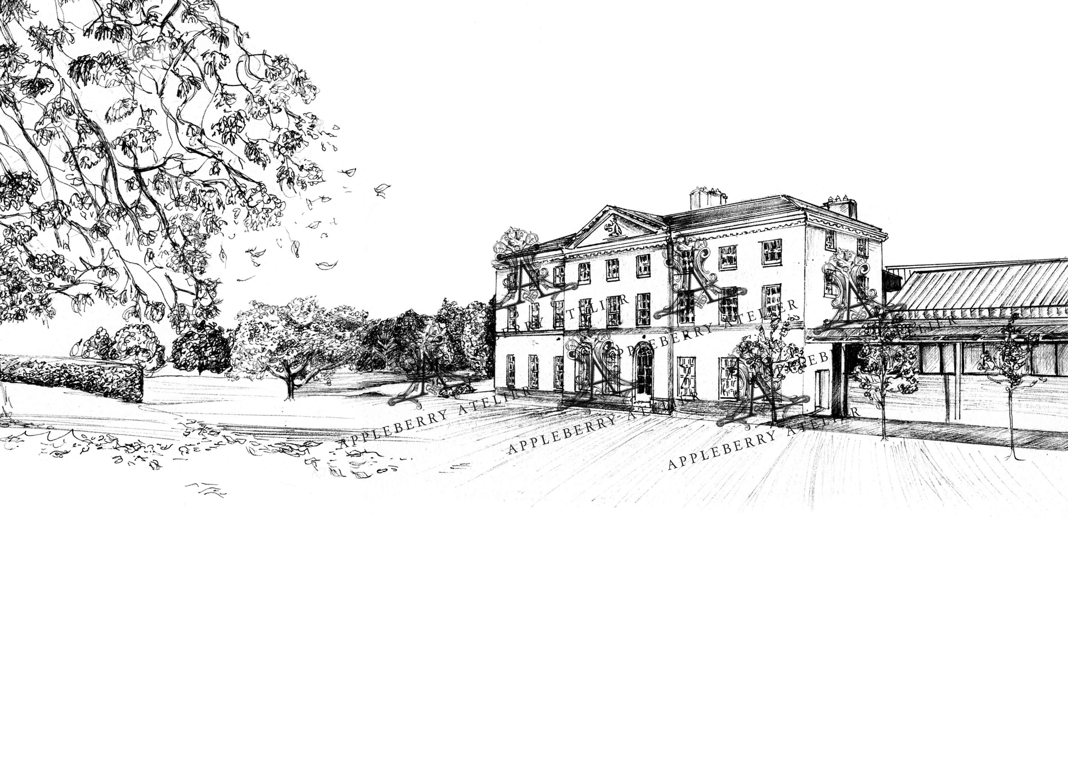 Farnham House Ink Venue Print
