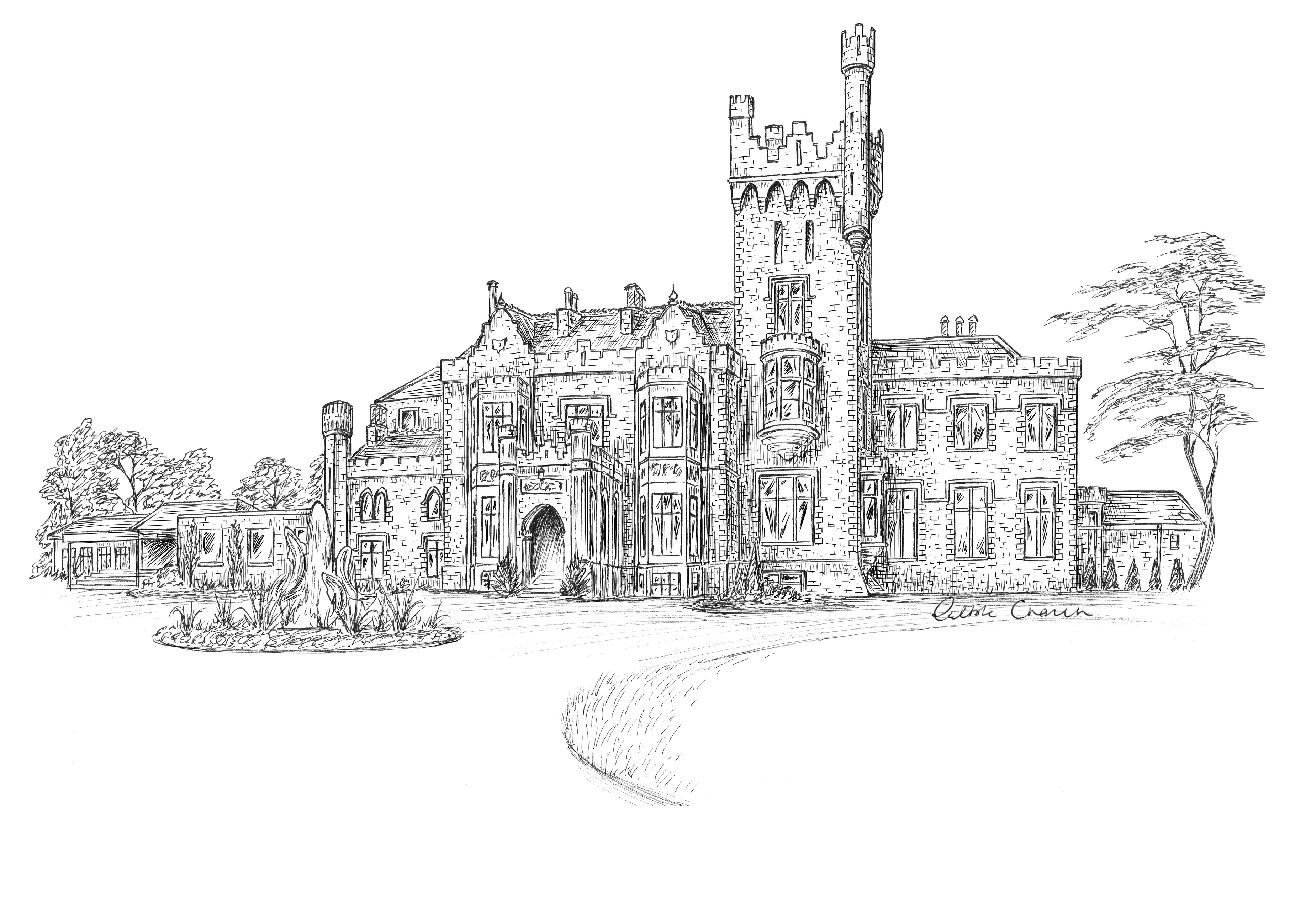 Lough Eske Castle Ink Venue Print