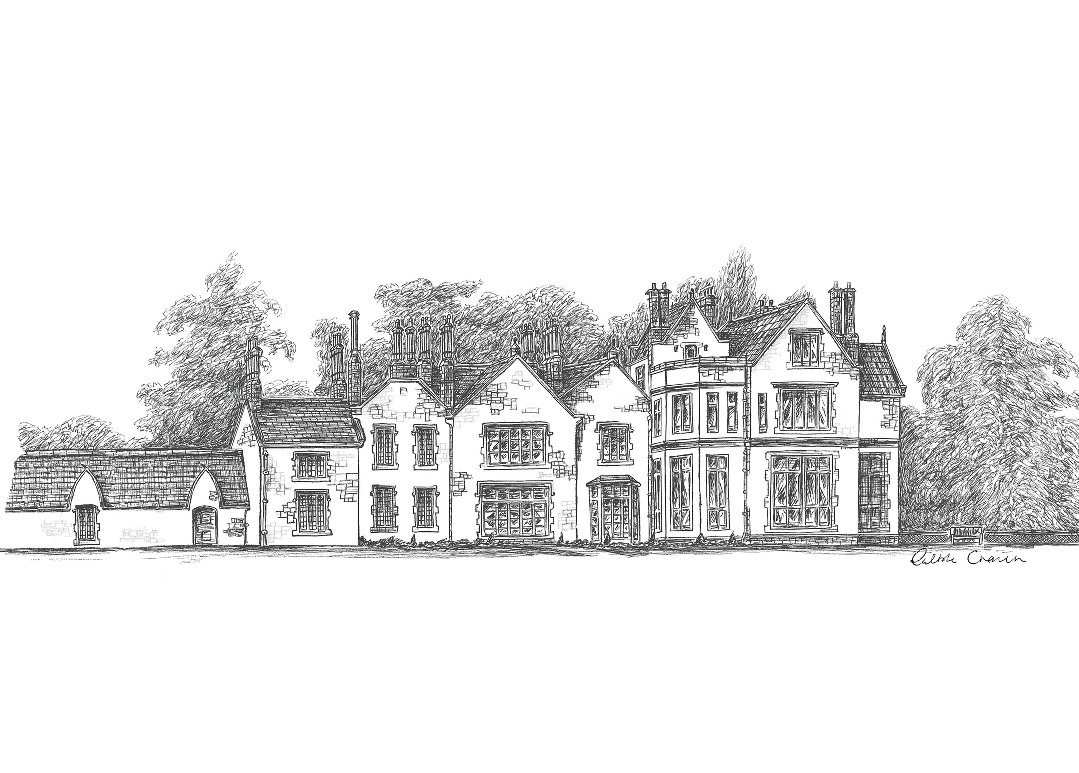 Lough Rynn Castle Ink Venue Print