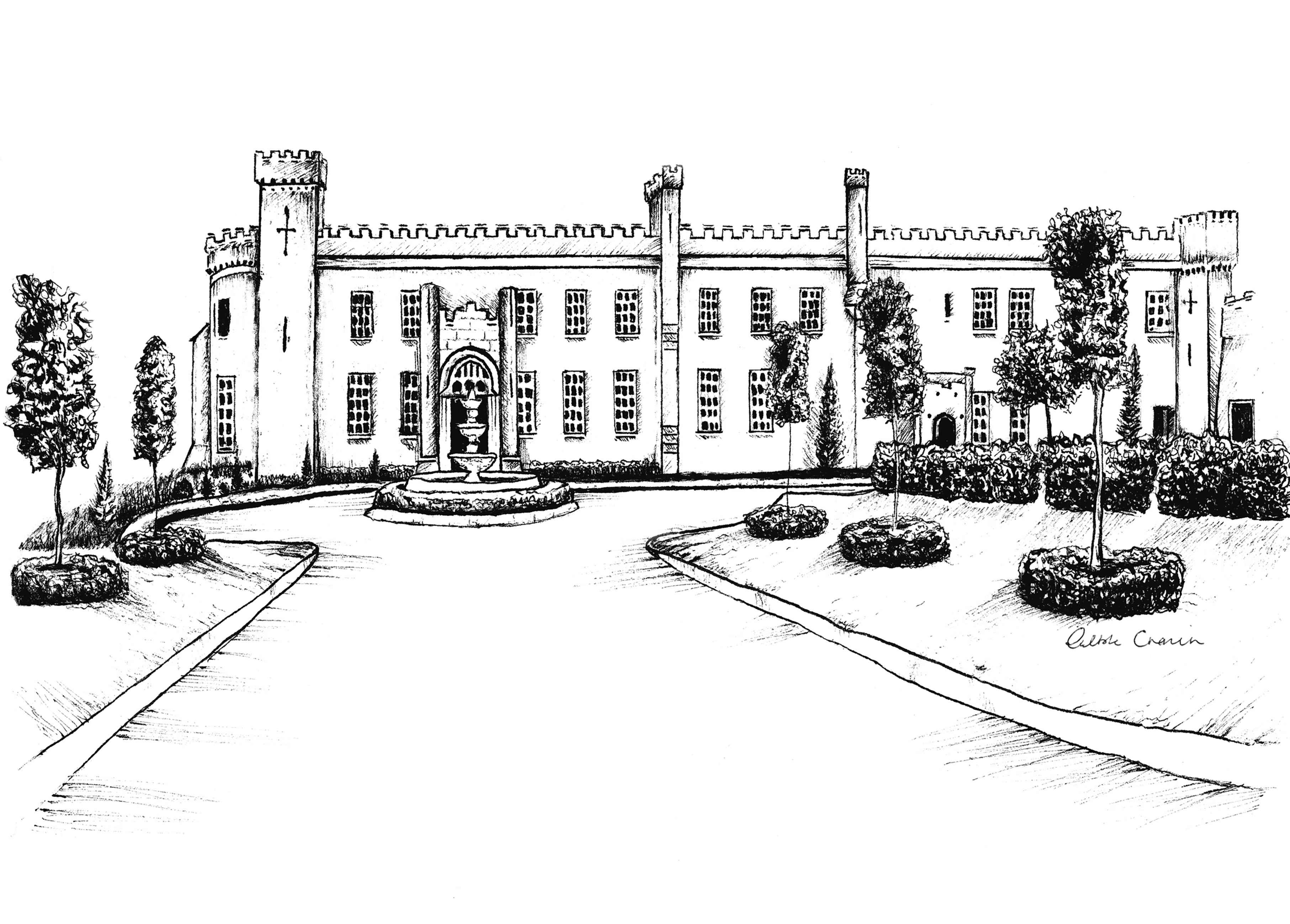 Bellingham Castle Ink Venue Print