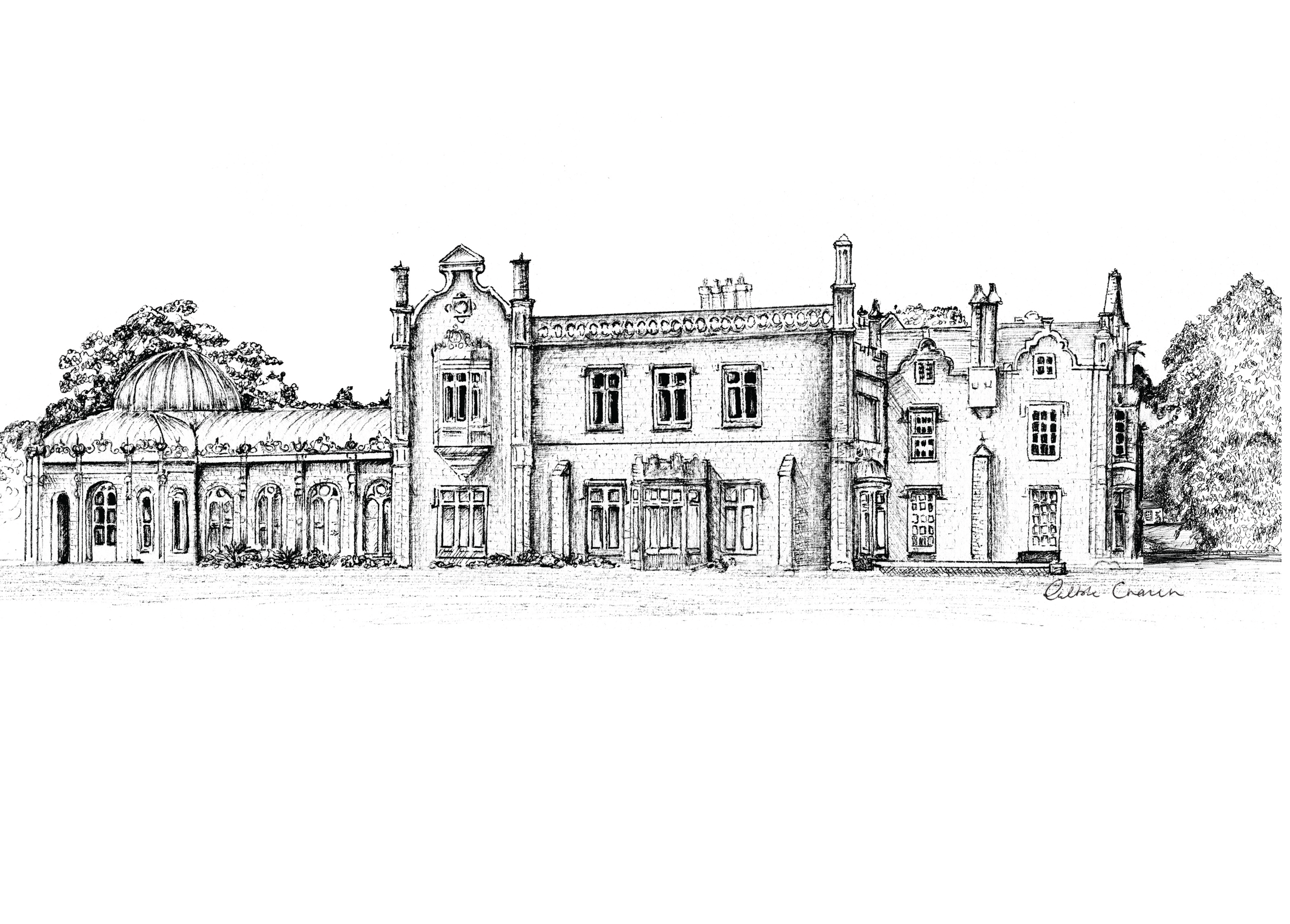Kilruddery House Ink Venue Print