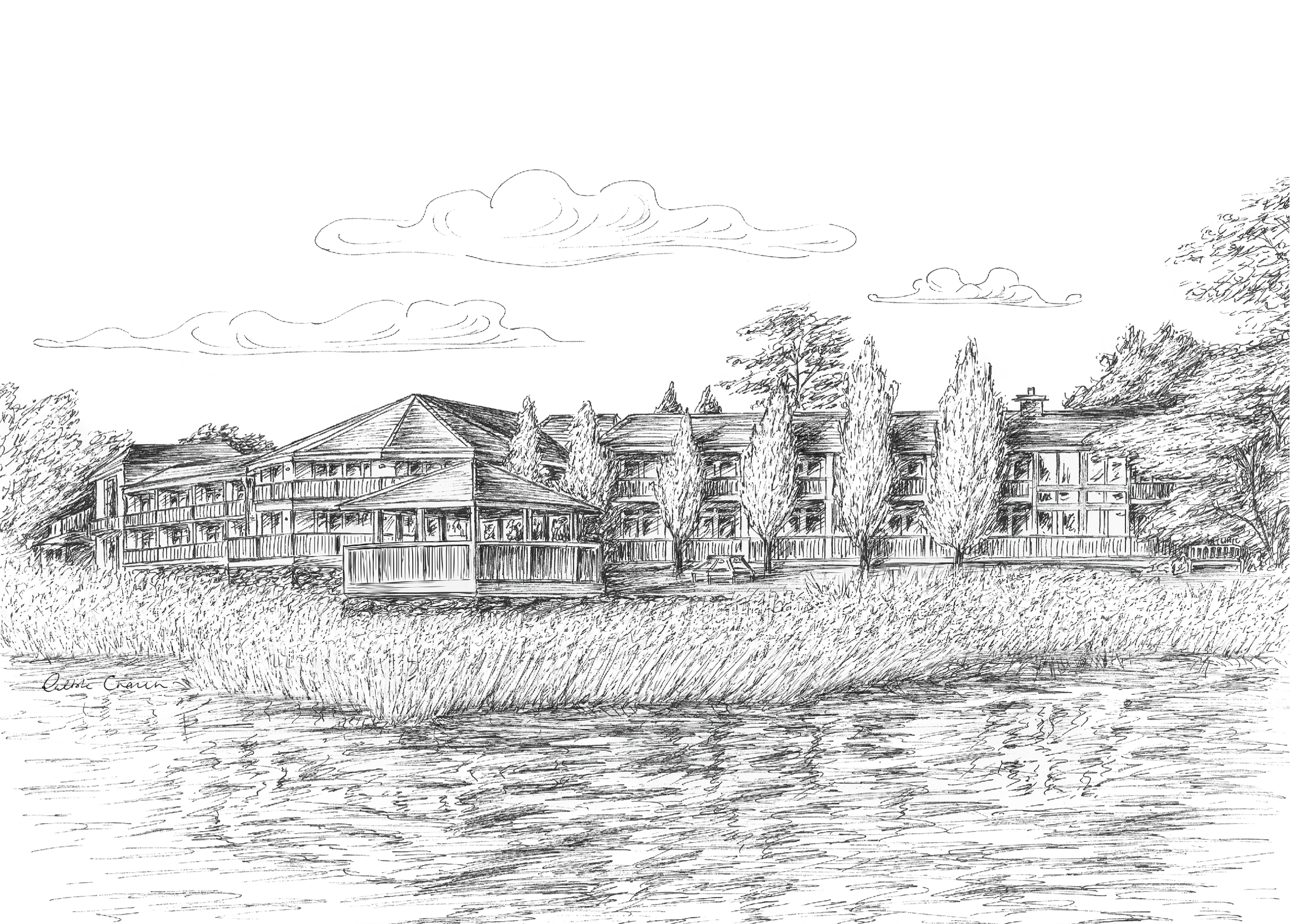 Wineport Lodge Ink Venue Print