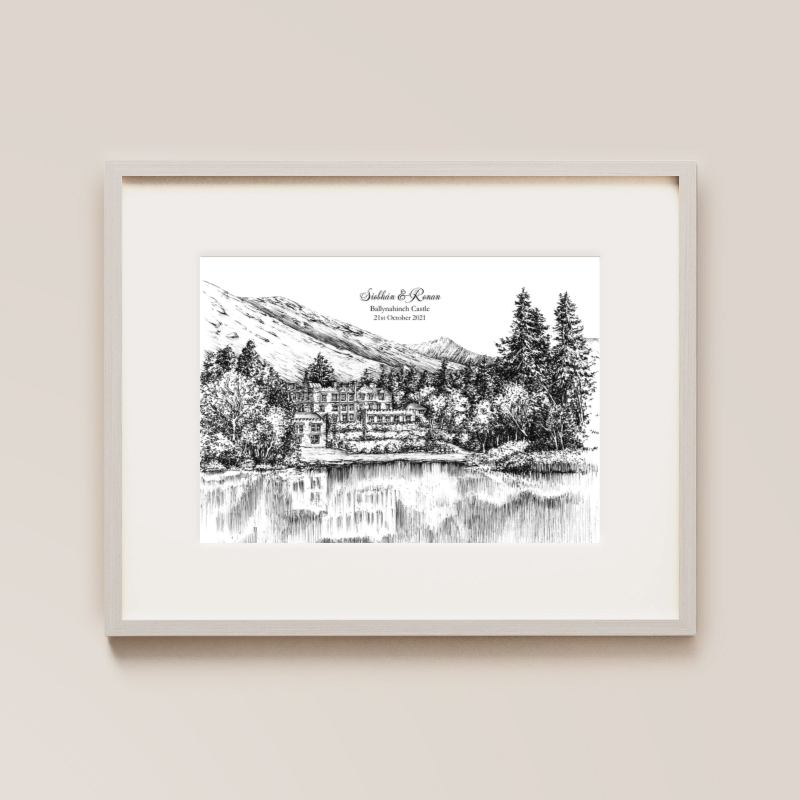 Ballynahinch Castle Ink Venue Print