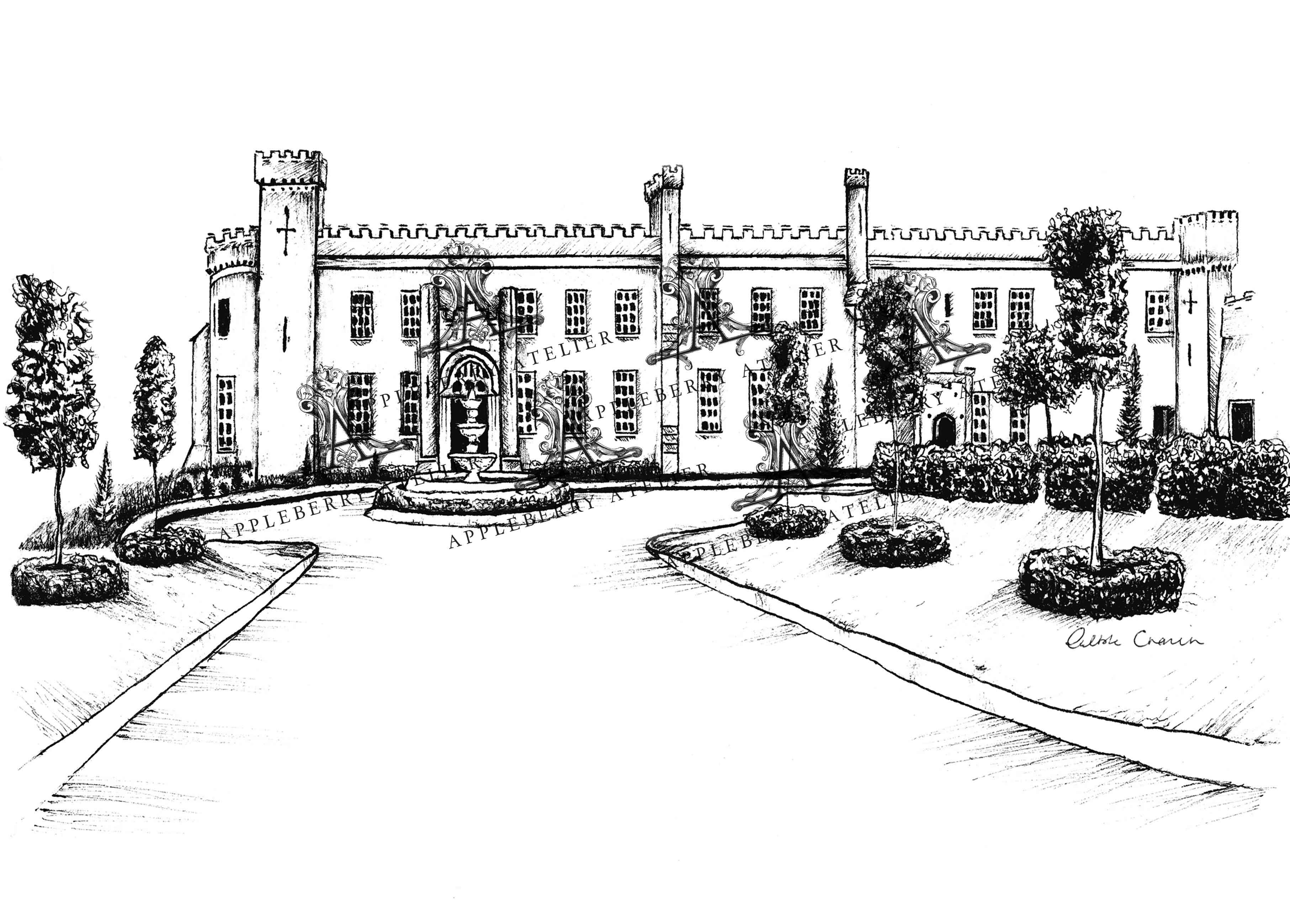 Bellingham Castle Ink Venue Print