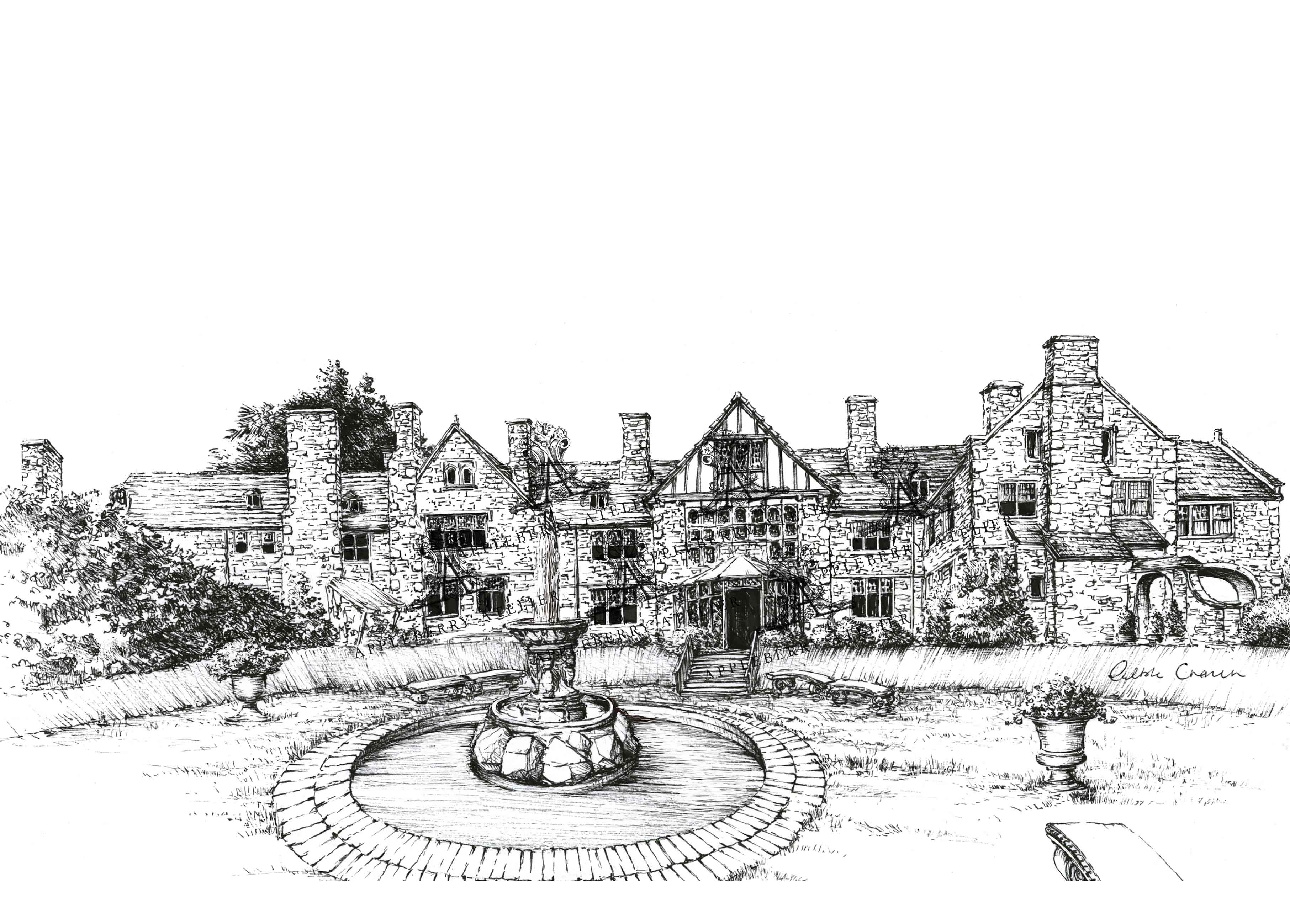 Greystones Hall Ink Venue Print