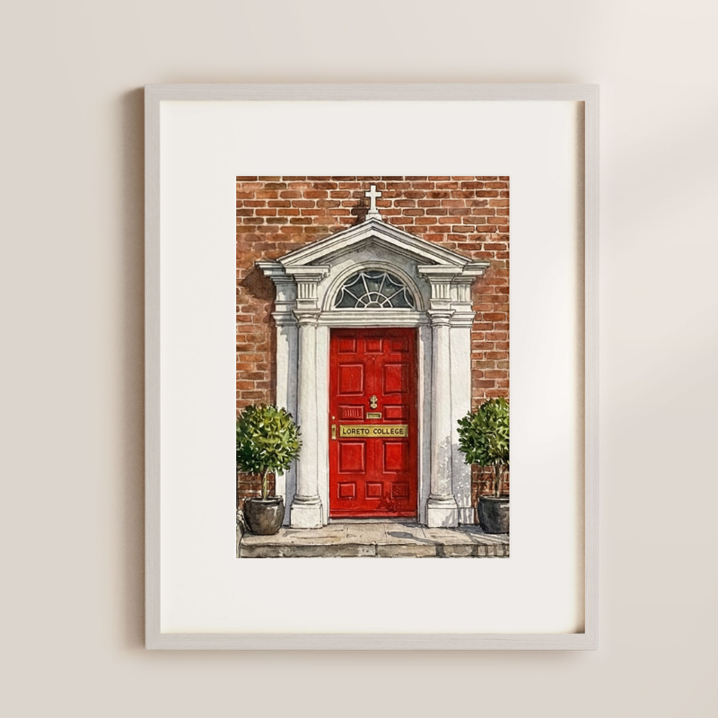 Loreto College, St. Stephen's Green, Front Door Painted Venue Print