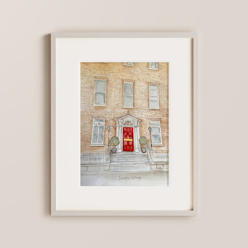 Loretto College, St Stephen's Green Dublin Ireland, Watercolor Painting Retirement Or Final Year Gift Include Name And Dates